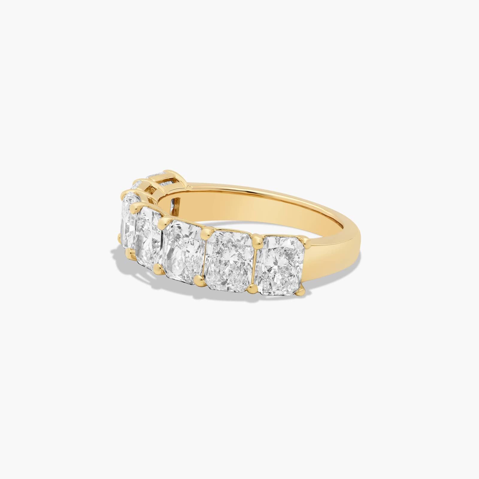 Seven Stone Anniversary Ring With 3.5 CTW Radiant Cut Diamonds In 14K Yellow Gold (3.00mm)