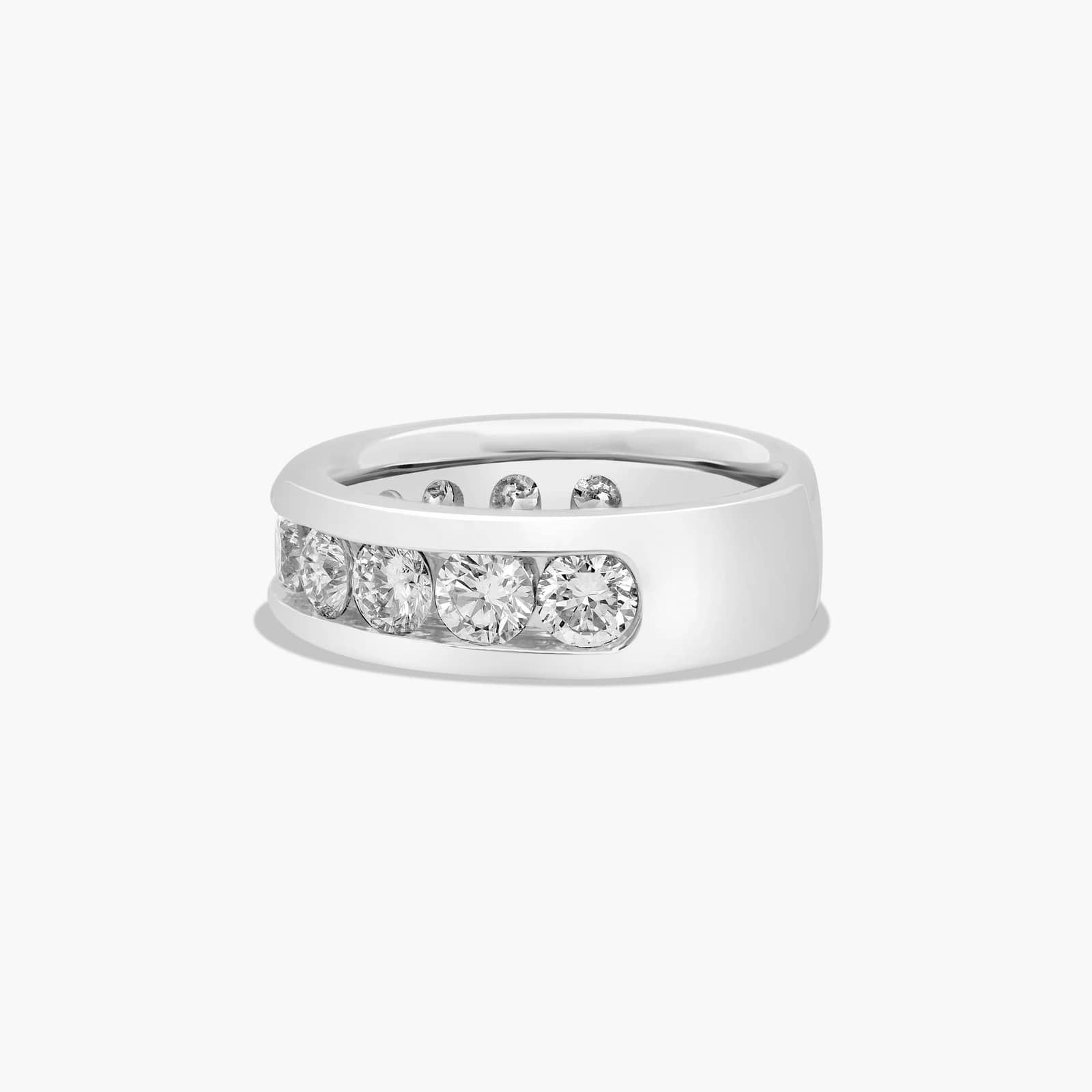 Channel Set Anniversary Ring With 2 CTW Lab-Grown Diamonds In 14K White Gold (5.00mm)