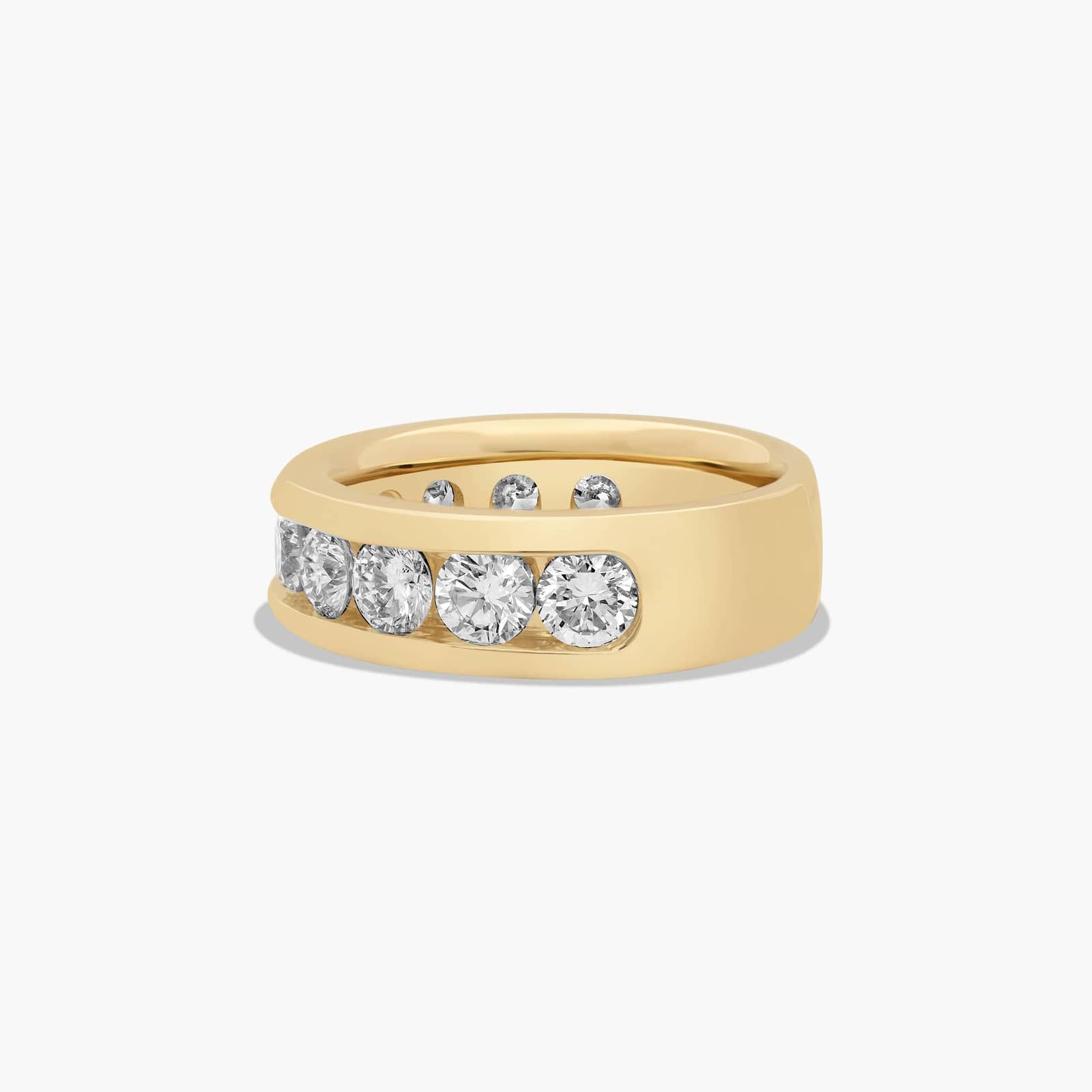 Channel Set Anniversary Ring With 2 CTW Lab-Grown Diamonds In 14K Yellow Gold (5.00mm)