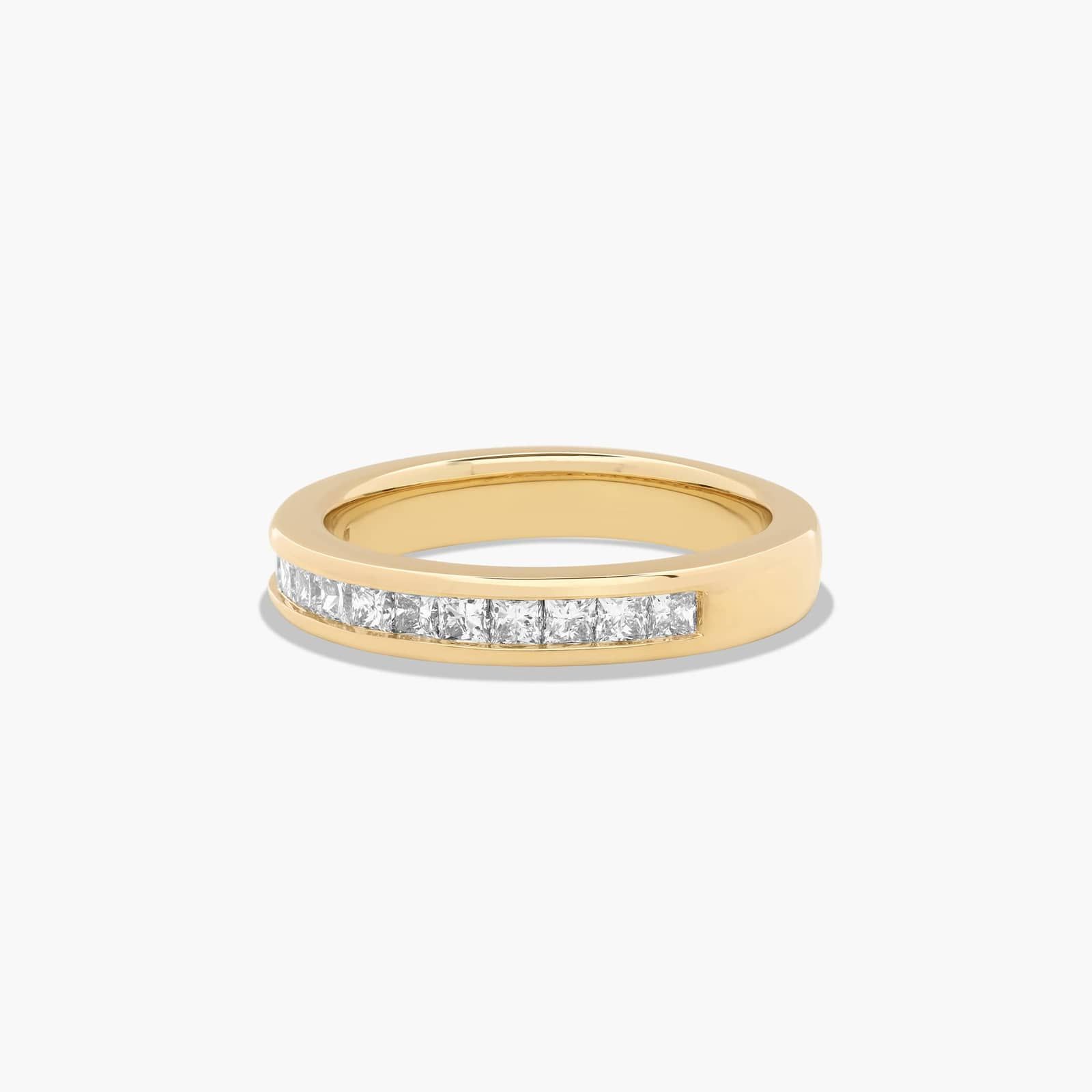 Channel Set Anniversary Ring With 0.5 CTW Princess Cut Diamonds In 14K Yellow Gold (3.30mm)