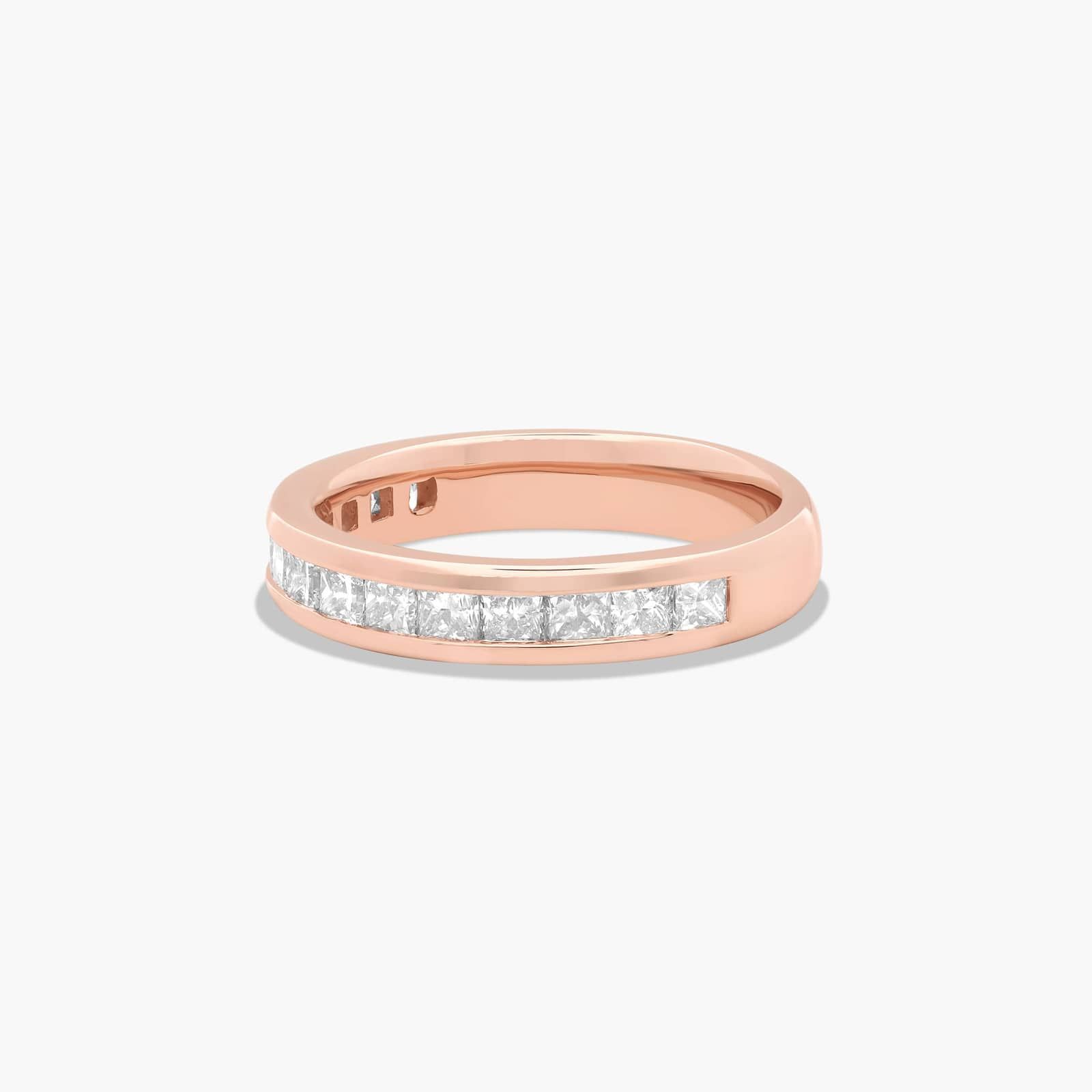 Channel Set Anniversary Ring With 1 CTW Princess Cut Diamonds In 14K Rose Gold (3.90mm)