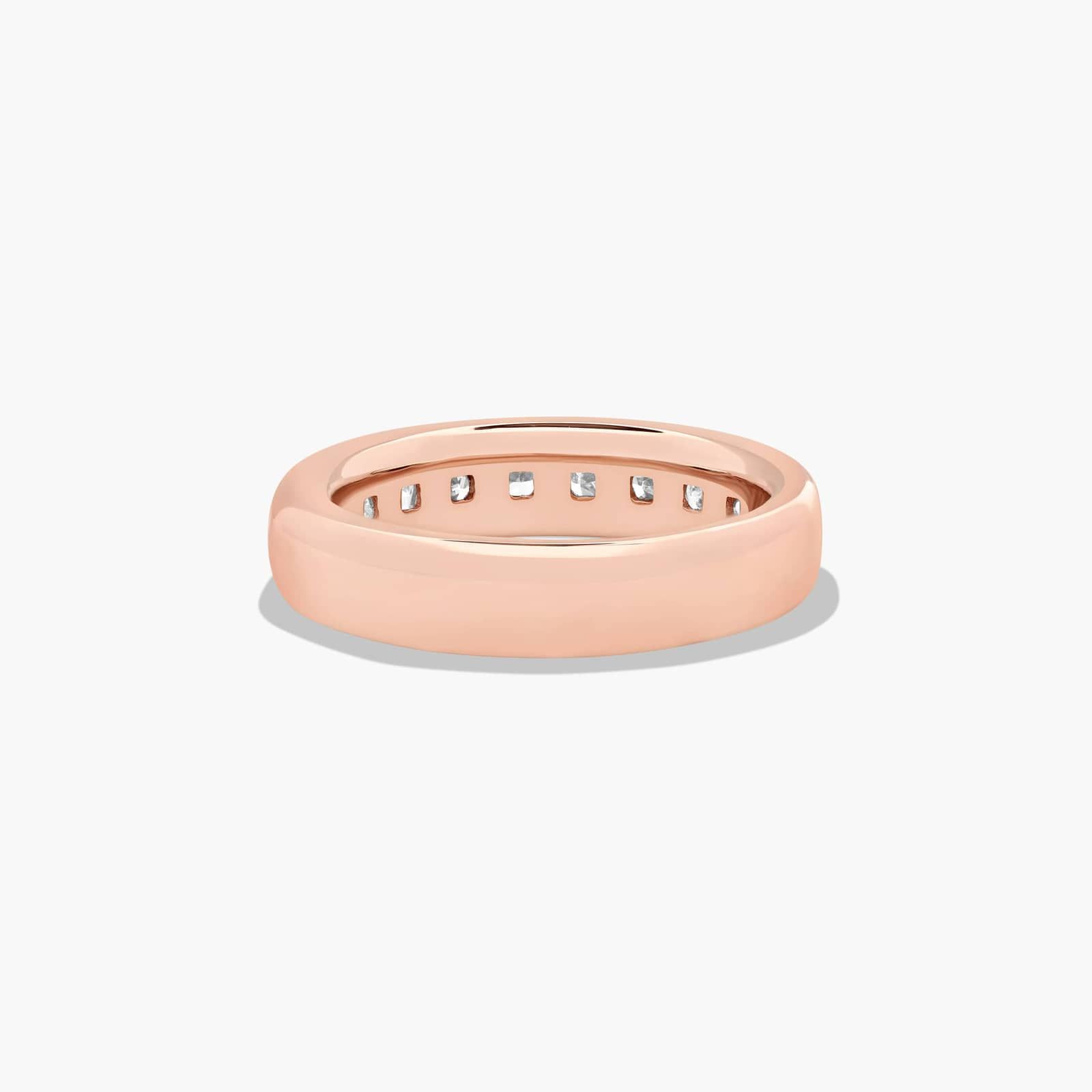 Channel Set Anniversary Ring With 1.5 CTW Princess Cut Diamonds In 14K Rose Gold (4.20mm)