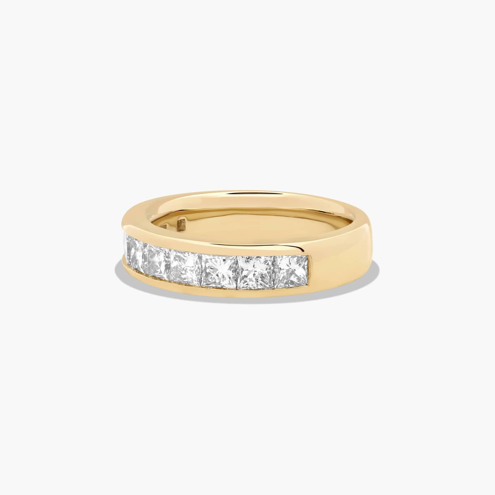 Channel Set Anniversary Ring With 1.5 CTW Princess Cut Diamonds In 14K Yellow Gold (4.20mm)
