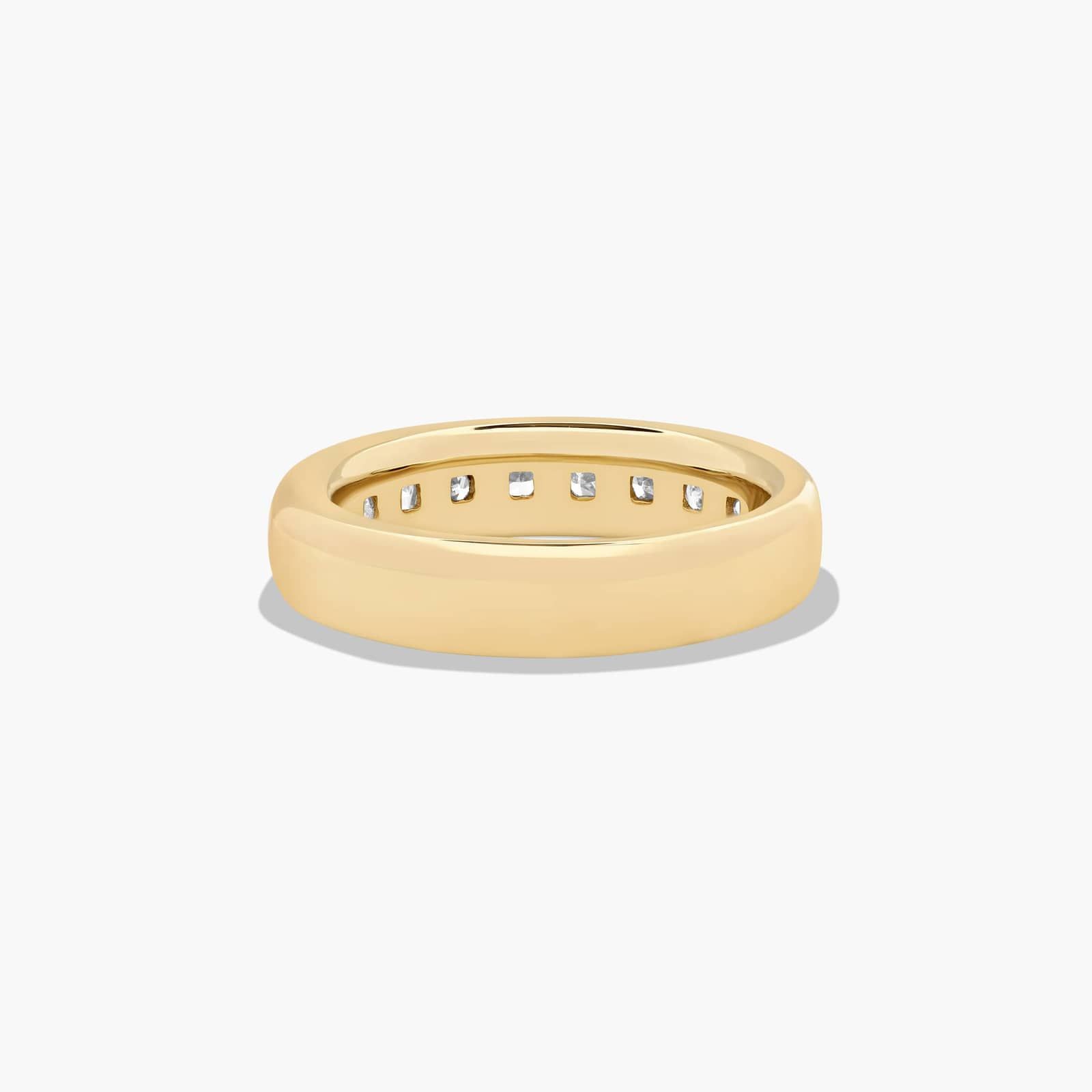 Channel Set Anniversary Ring With 1.5 CTW Princess Cut Diamonds In 14K Yellow Gold (4.20mm)