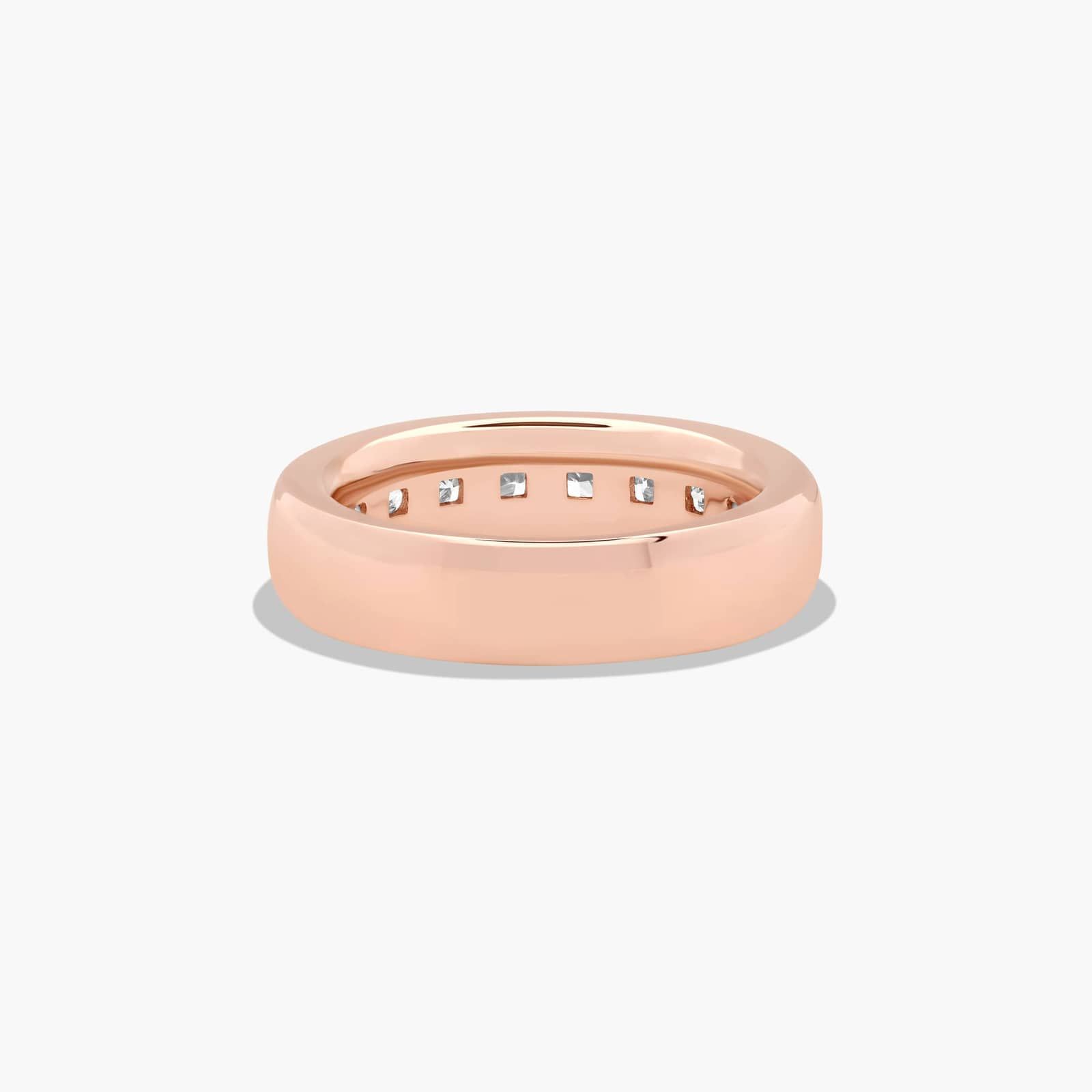 Channel Set Anniversary Ring With 2 CTW Princess Cut Diamonds In 14K Rose Gold (4.70mm)