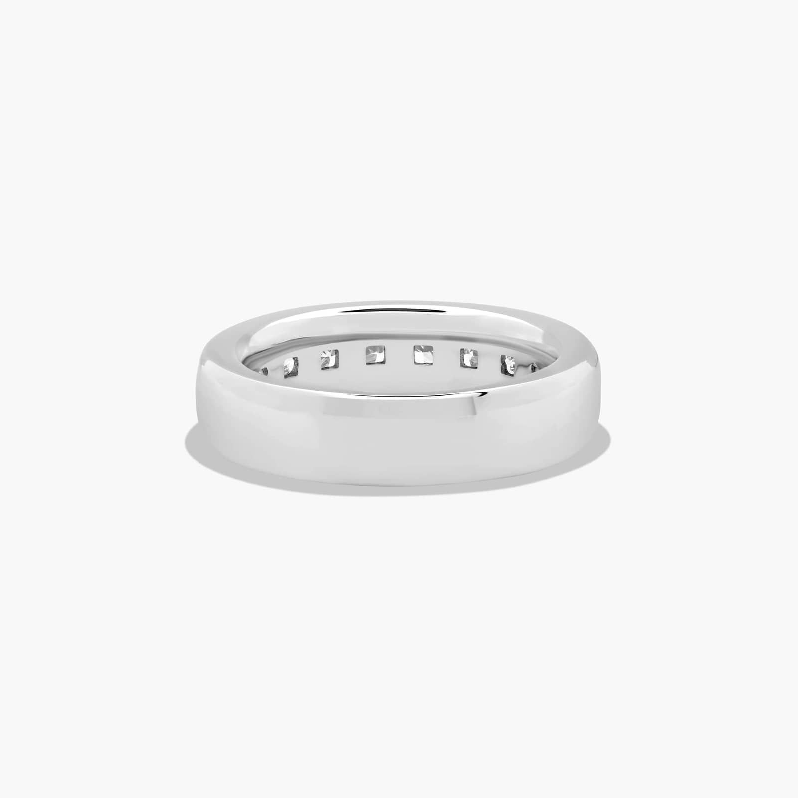 Channel Set Anniversary Ring With 2 CTW Princess Cut Diamonds In 14K White Gold (4.70mm)