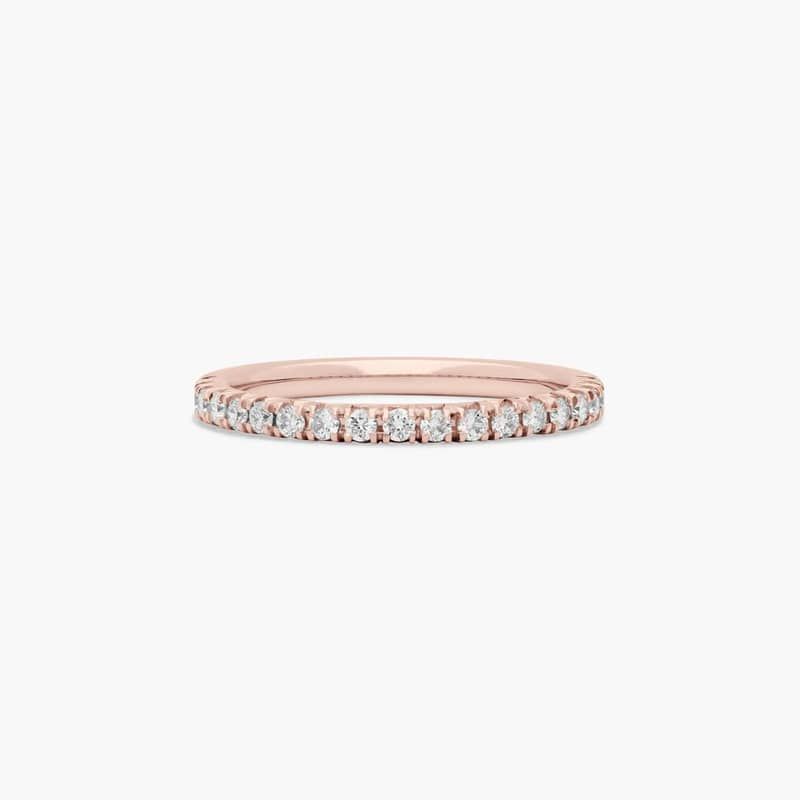 French Pavé Anniversary Ring With 0.25 CTW Lab-Grown Diamonds In 14K Rose Gold (2.00mm)
