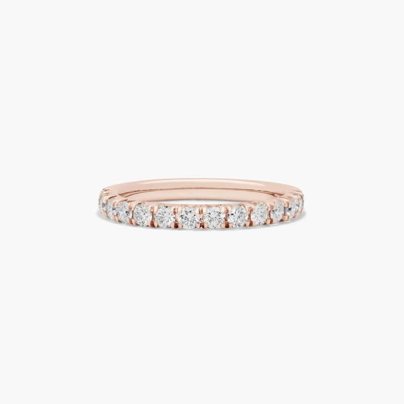 French Pavé Anniversary Ring With 0.5 CTW Lab-Grown Diamonds In 14K Rose Gold (2.50mm)