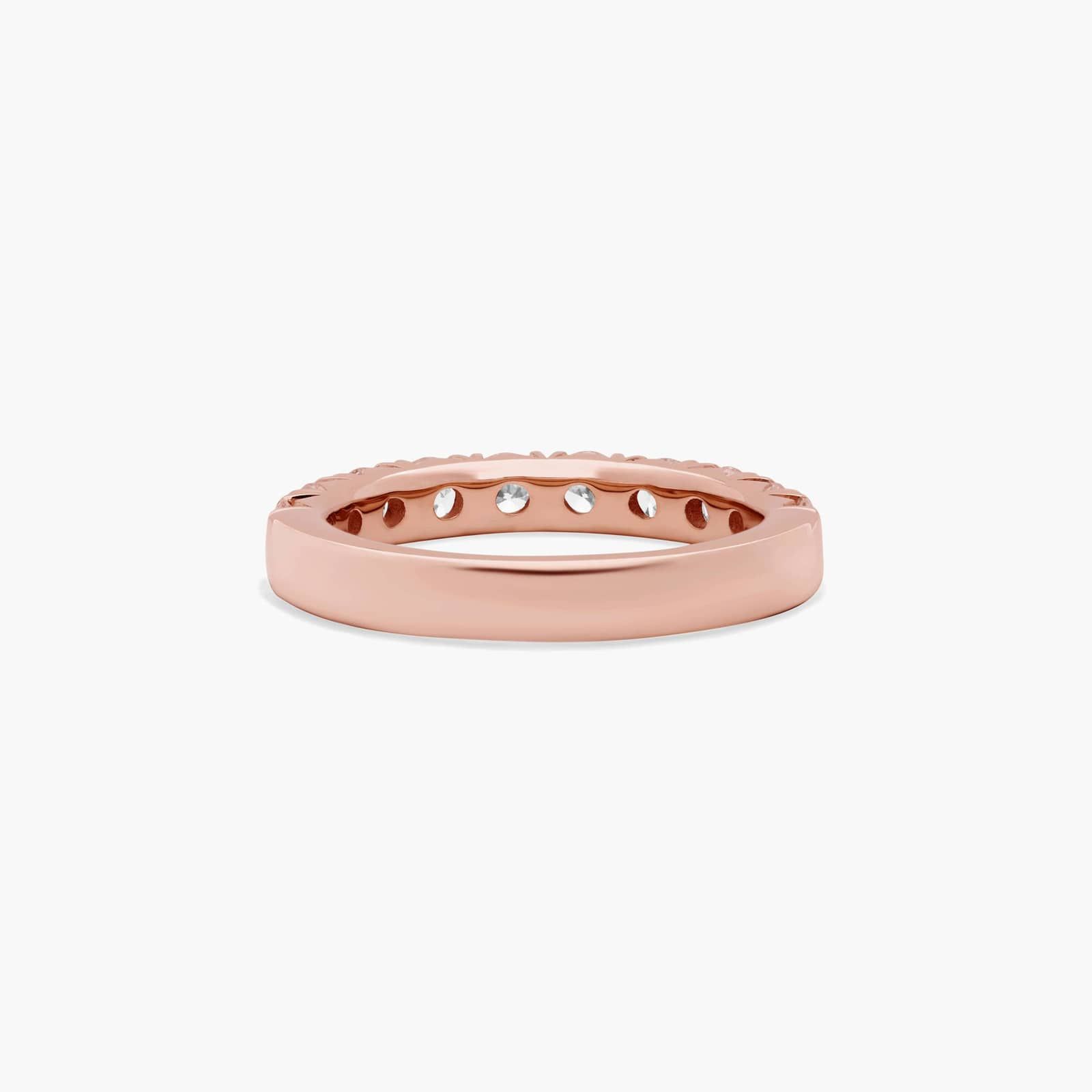 French Pavé Anniversary Ring With 1 CTW Lab-Grown Diamonds In 14K Rose Gold (3.50mm)