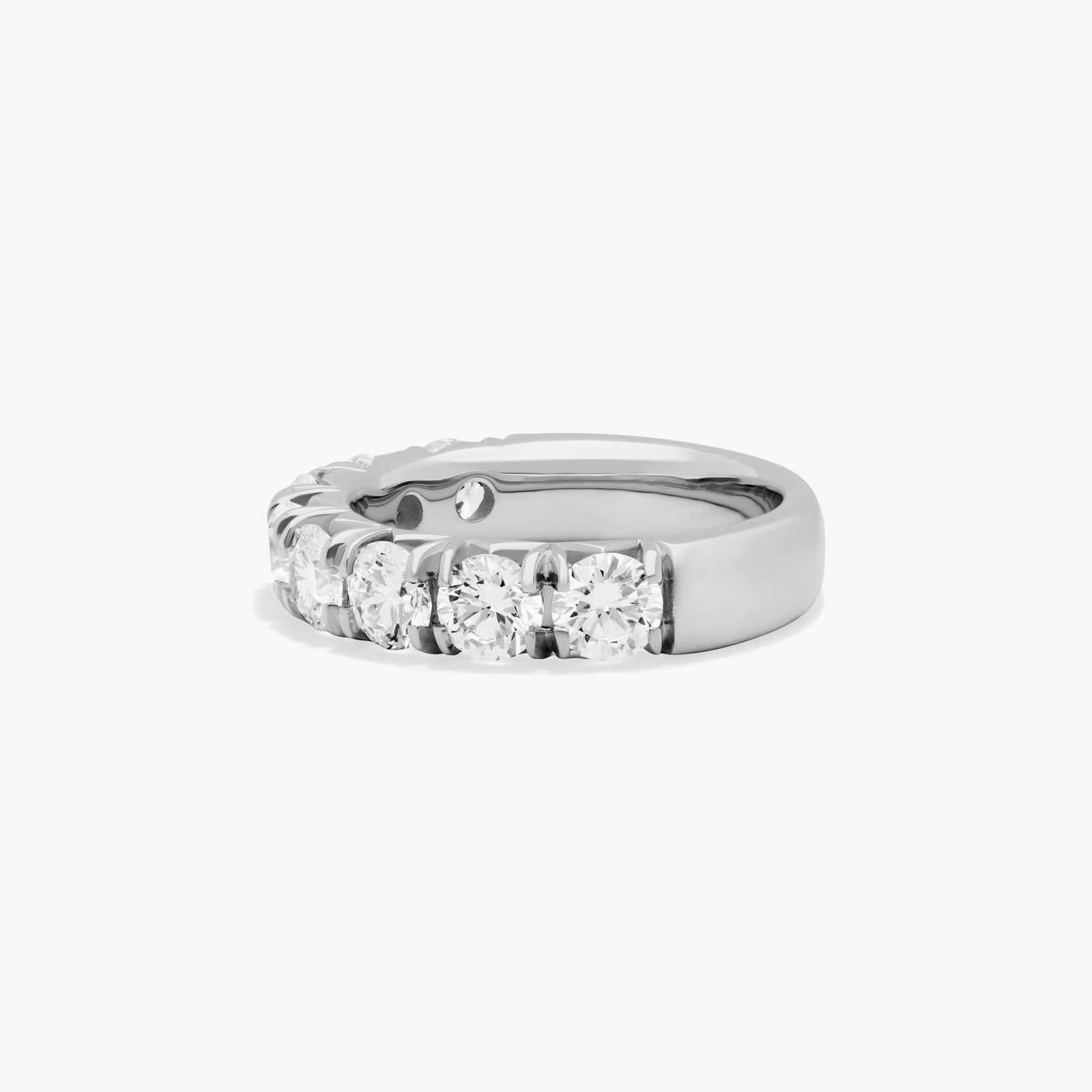 French Pavé Anniversary Ring With 2 CTW Diamonds In Platinum (5.00mm)