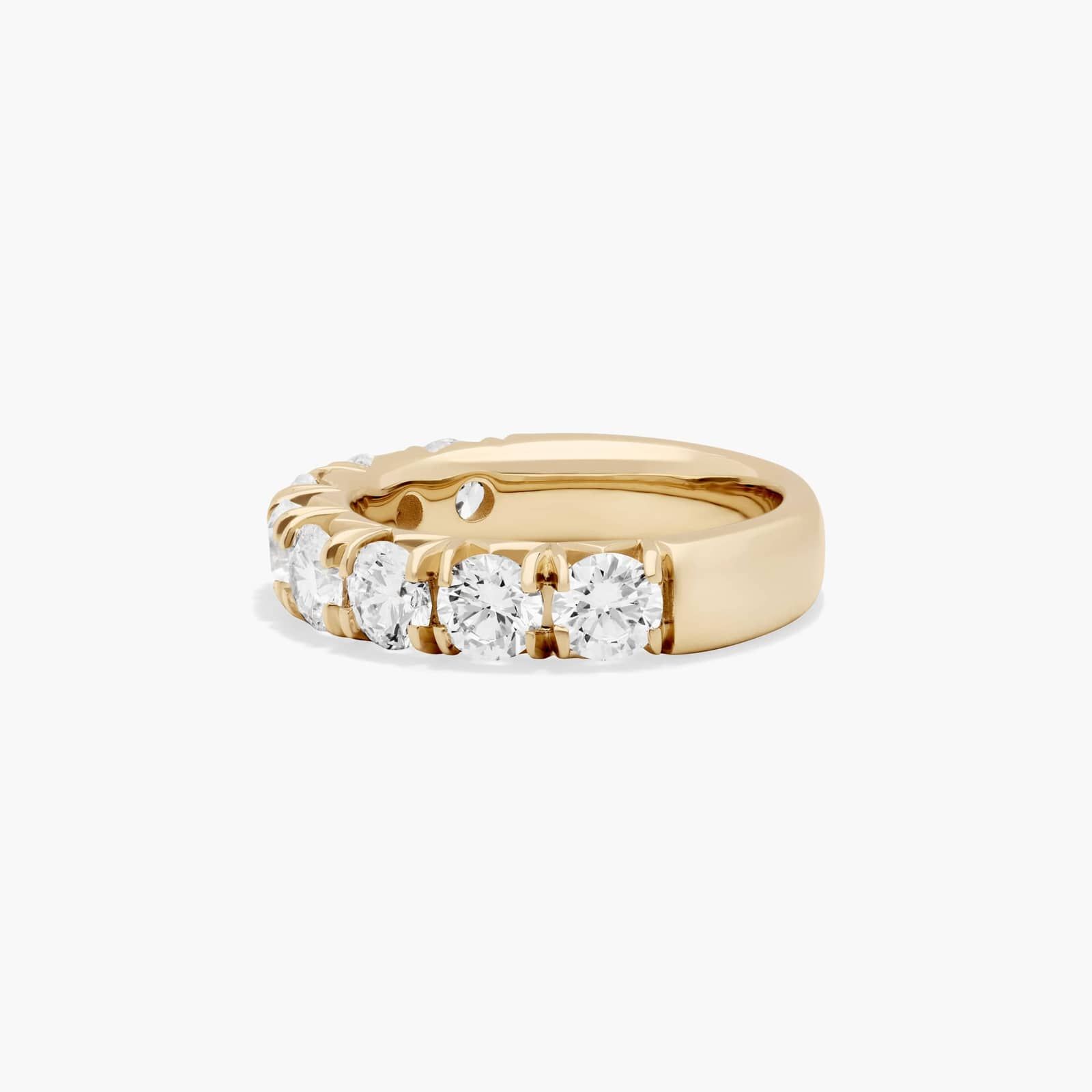 French Pavé Anniversary Ring With 2 CTW Lab-Grown Diamonds In 14K Yellow Gold (5.00mm)