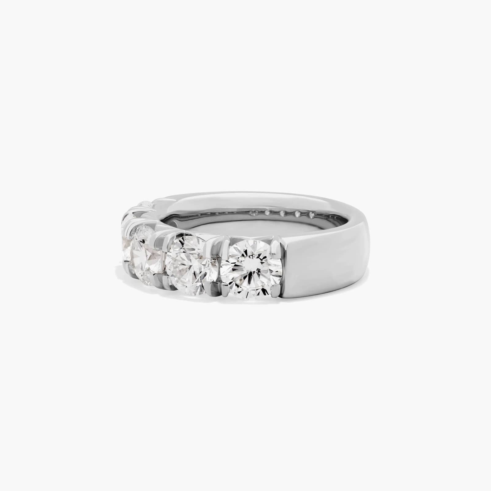 French Pavé Anniversary Ring With 3 CTW Diamonds In Platinum (6.00mm)