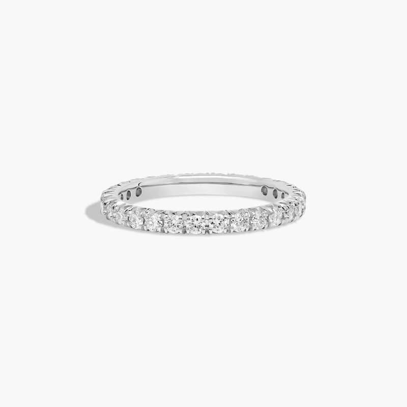 French Pavé Eternity Ring With 0.75 CTW Lab-Grown Diamonds In 14K White Gold (2.00mm)