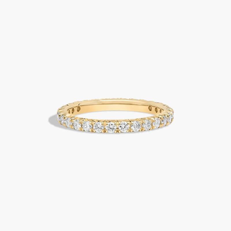 French Pavé Eternity Ring With 0.75 CTW Lab-Grown Diamonds In 14K Yellow Gold (2.00mm)