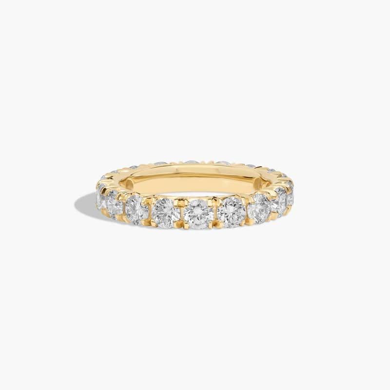 French Pavé Eternity Ring With 1 CTW Lab-Grown Diamonds In 14K Yellow Gold (2.50mm)