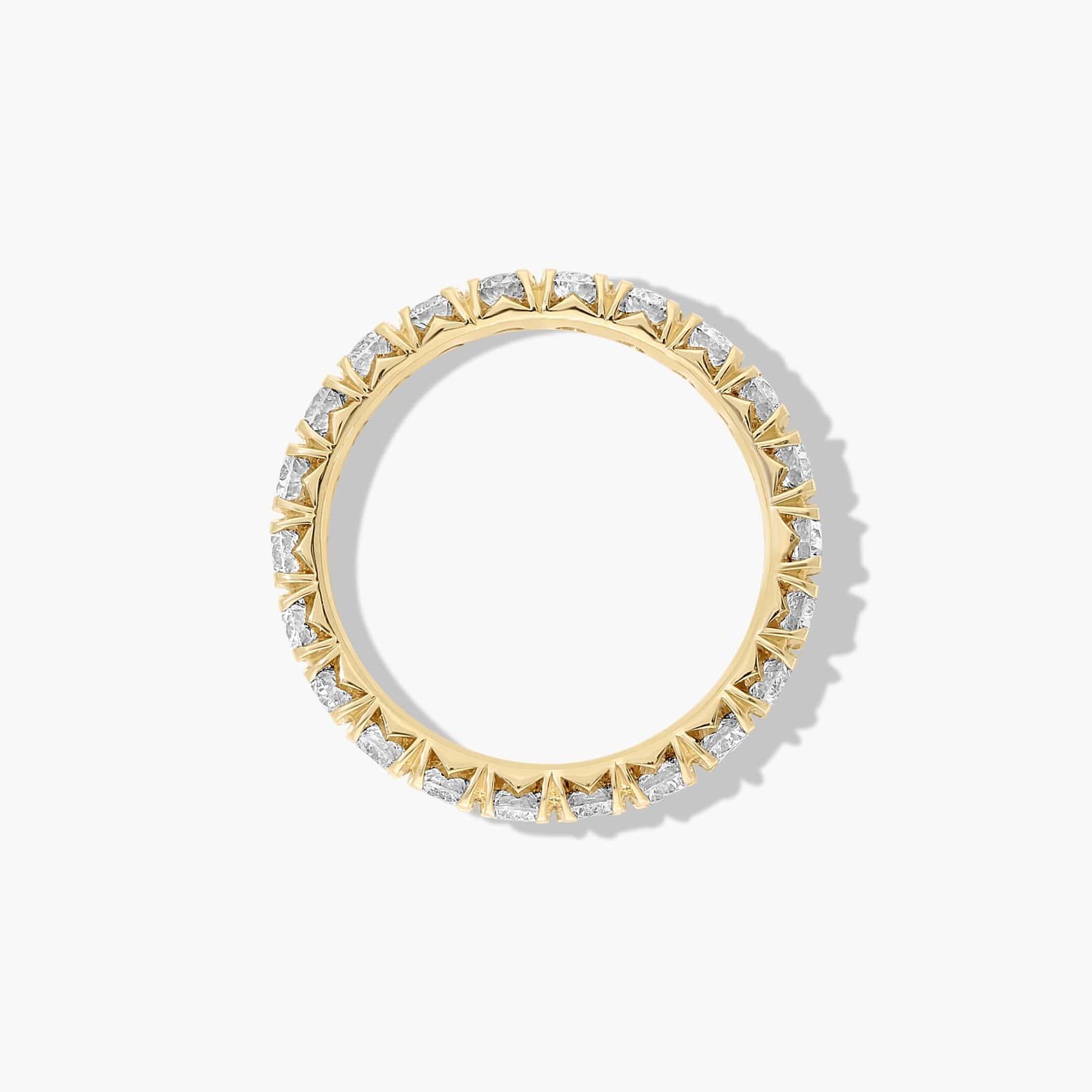 French Pavé Eternity Ring With 1.5 CTW Lab-Grown Diamonds In 14K Yellow Gold (2.50mm)