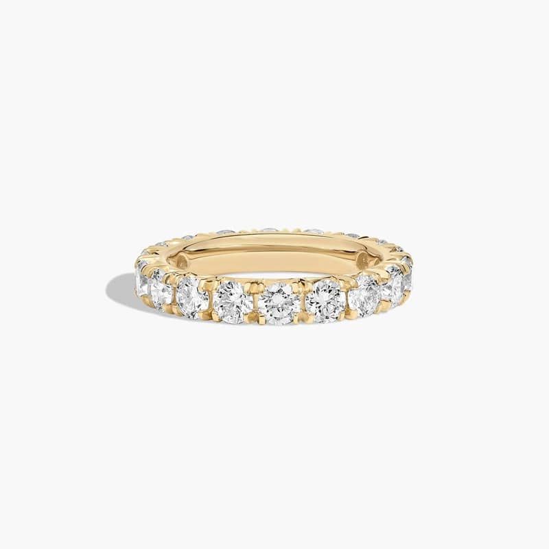 French Pavé Eternity Ring With 2.5 CTW Diamonds In 14K Yellow Gold (3.50mm)