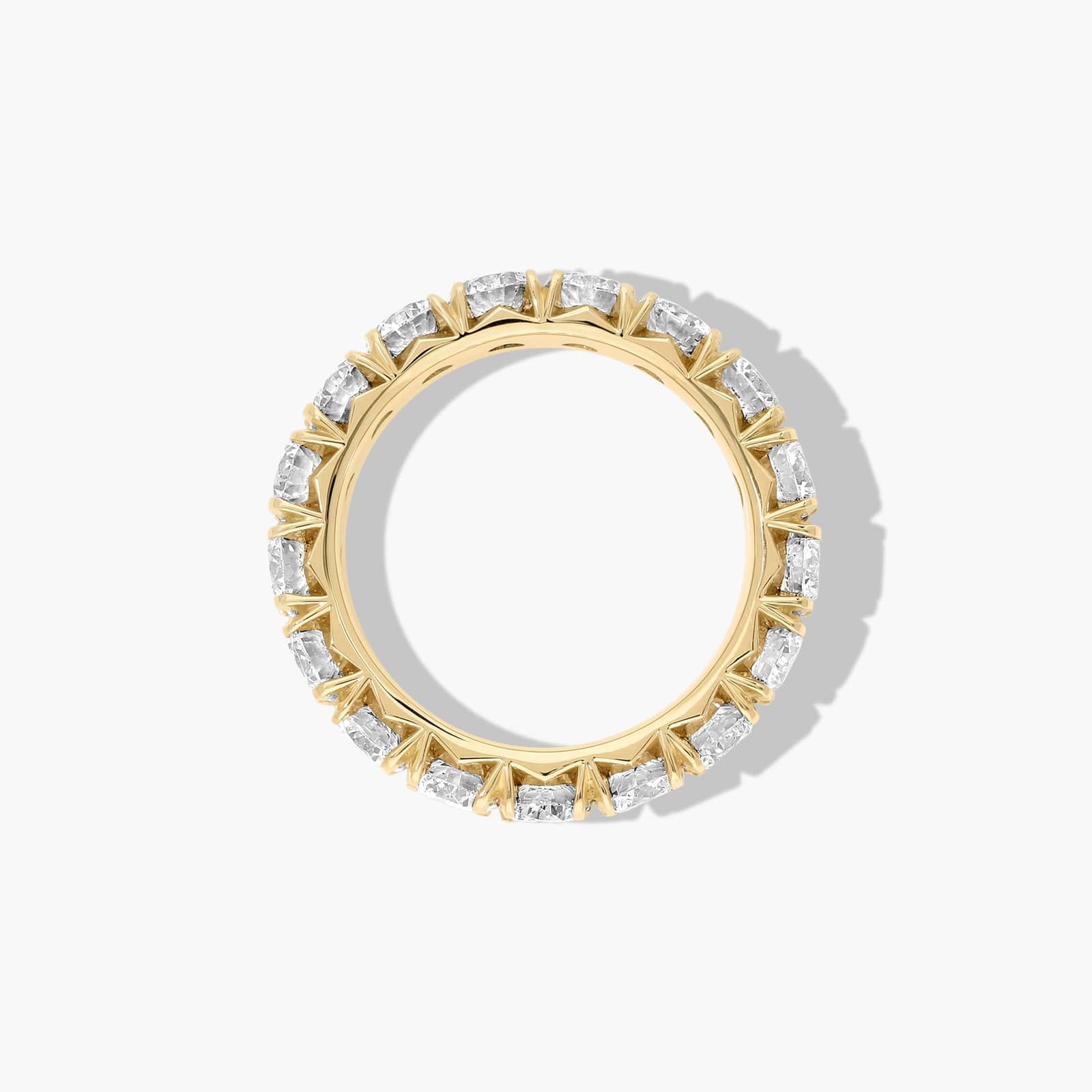 French Pavé Eternity Ring With 3 CTW Lab-Grown Diamonds In 14K Yellow Gold (4.00mm)