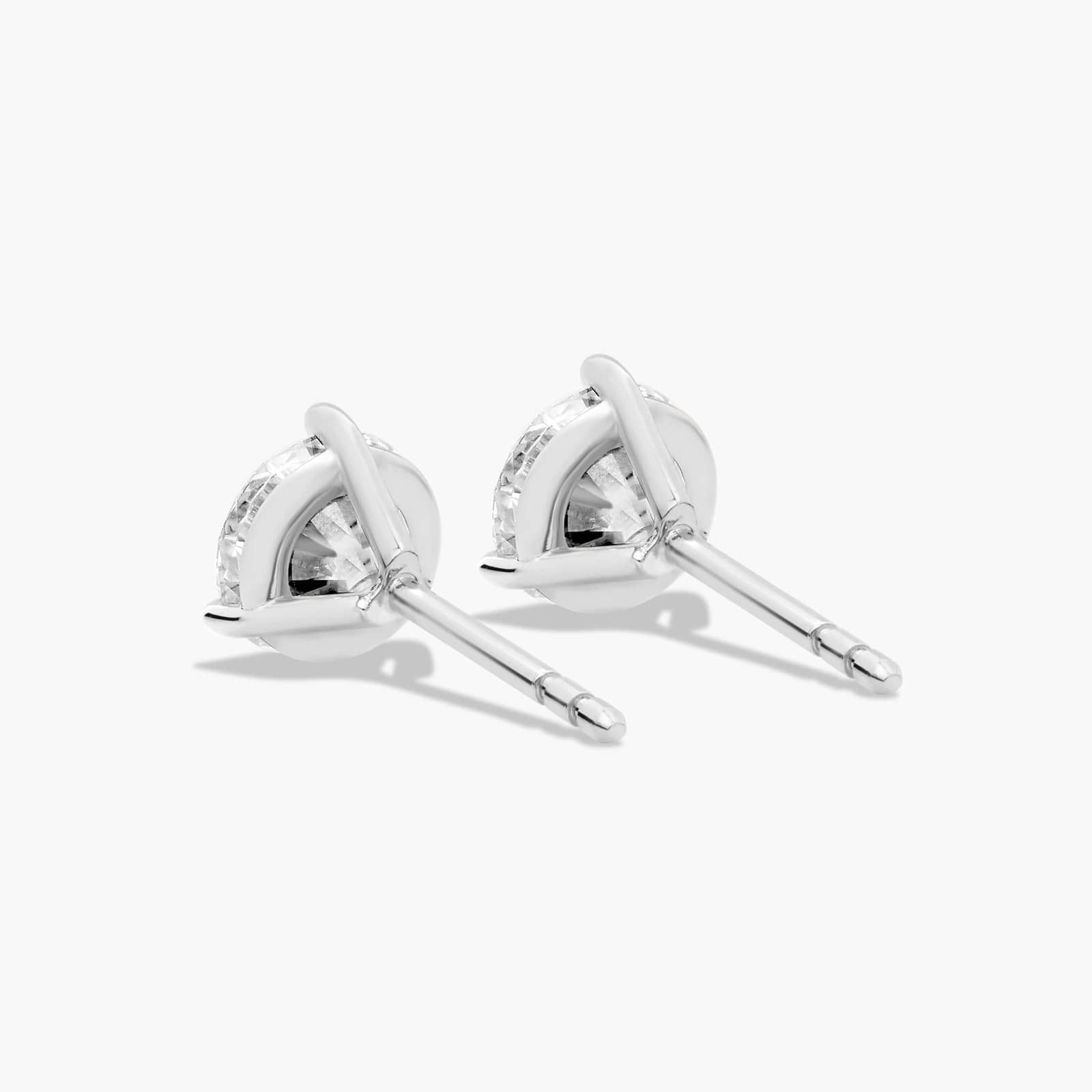 Three Prong Martini 1.5 CTW Diamond Stud Earrings  In Platinum