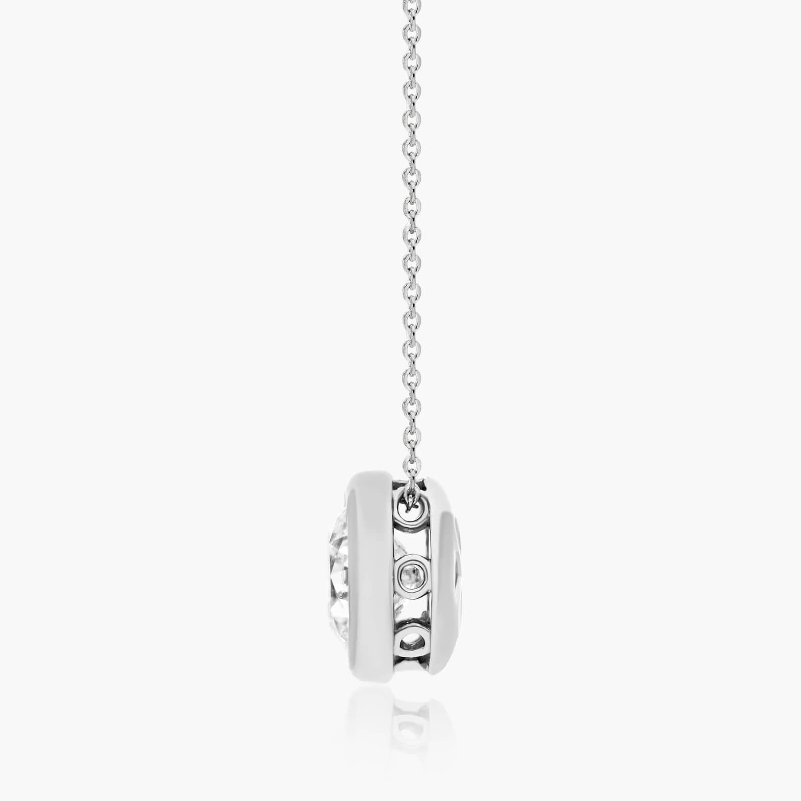 14K White Gold Bezel Lab-Grown Diamond Pendant (1.00 CTW - F-G / VS2-SI1)