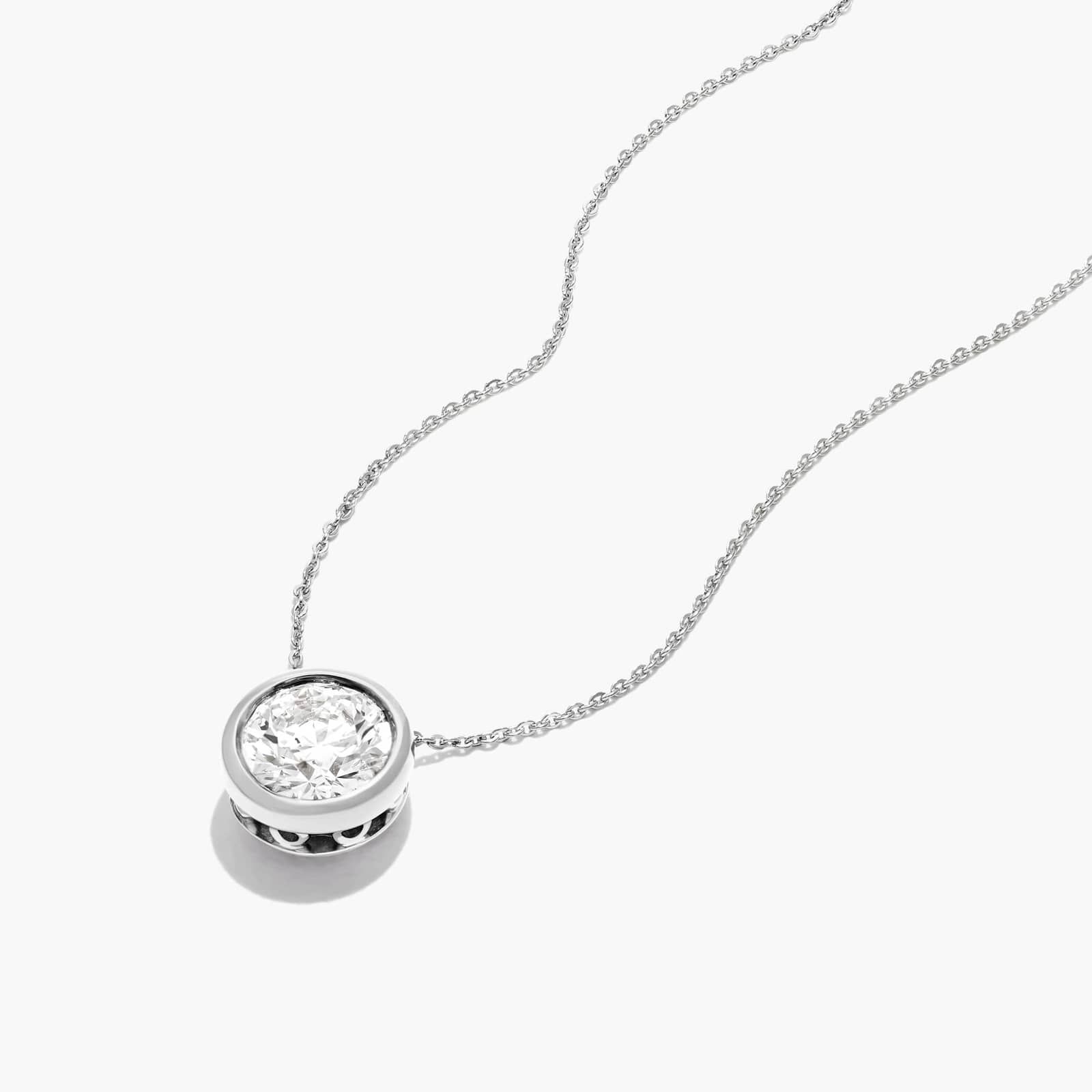 14K White Gold Bezel Lab-Grown Diamond Pendant (1.00 CTW - F-G / VS2-SI1)