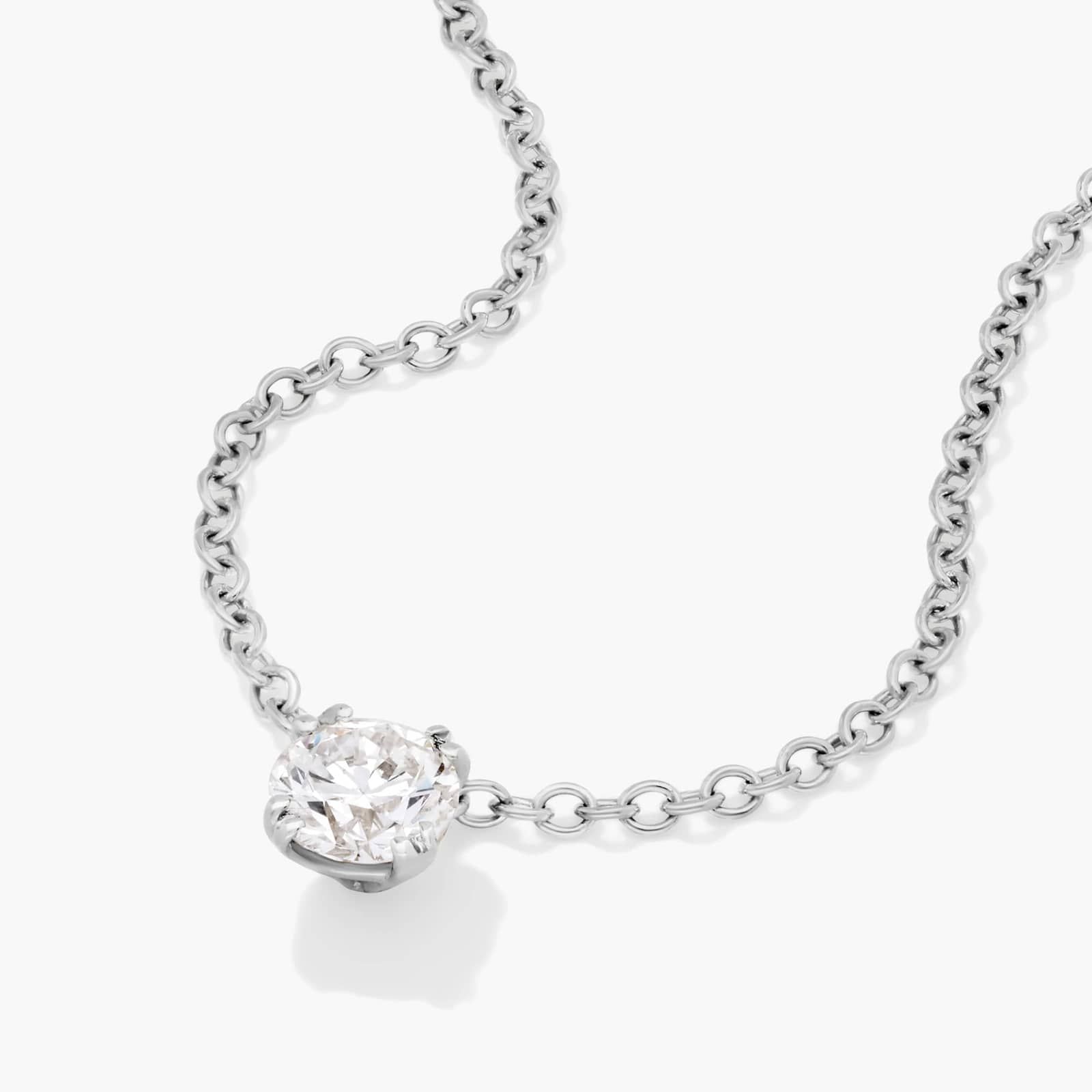 14K White Gold Double Prong Lab-Grown Diamond Pendant (0.25 CTW - F-G / VS2-SI1)