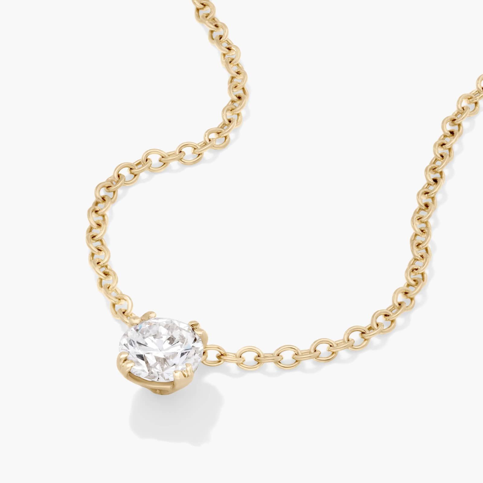 14K Yellow Gold Double Prong Lab-Grown Diamond Pendant (0.25 CTW - F-G / VS2-SI1)