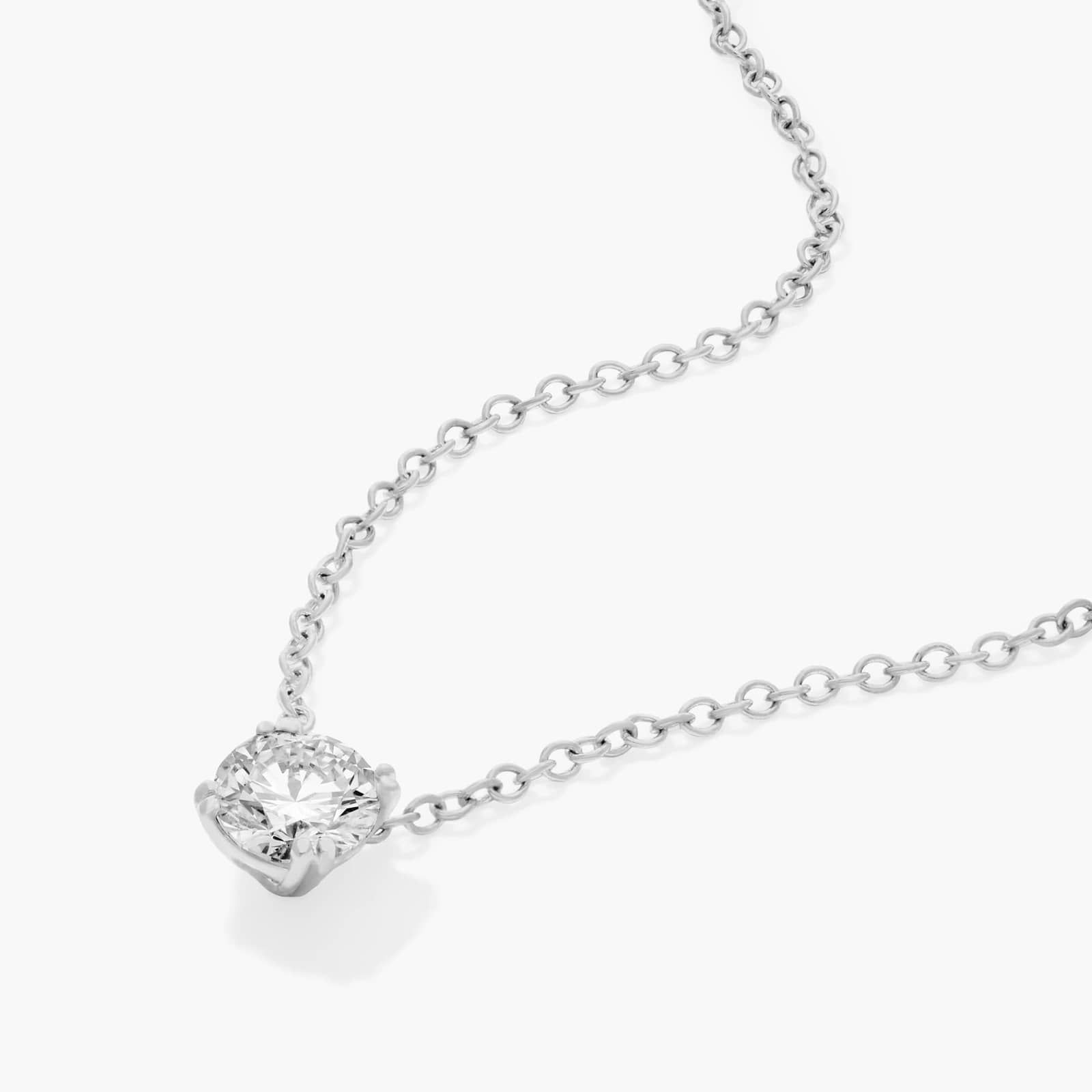 14K White Gold Double Prong Lab-Grown Diamond Pendant (0.50 CTW - F-G / VS2-SI1)