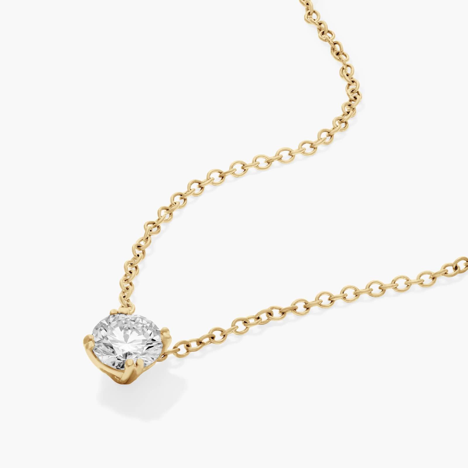 14K Yellow Gold Double Prong Lab-Grown Diamond Pendant (0.50 CTW - F-G / VS2-SI1)