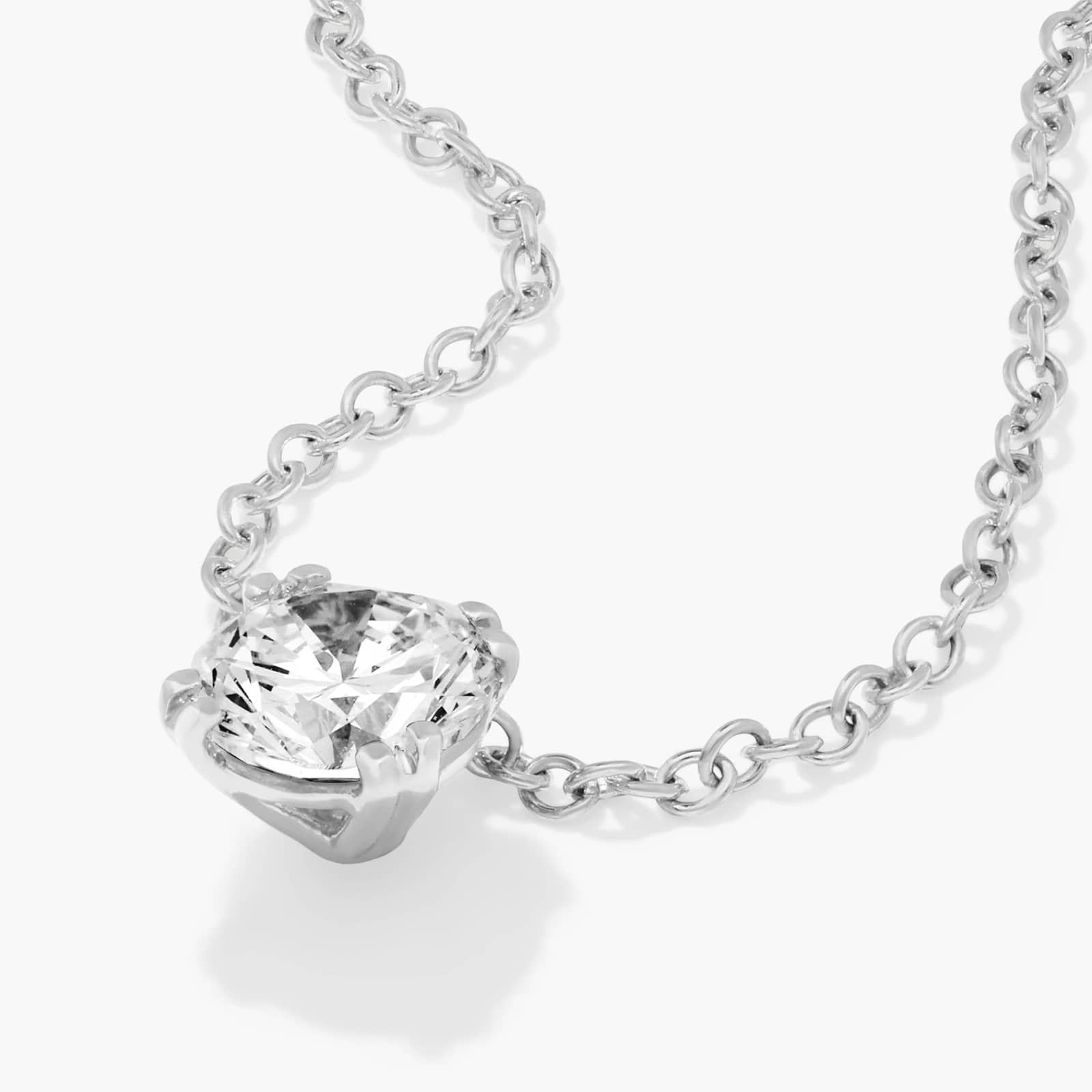 14K White Gold Double Prong Lab-Grown Diamond Pendant (0.75 CTW - F-G / VS2-SI1)