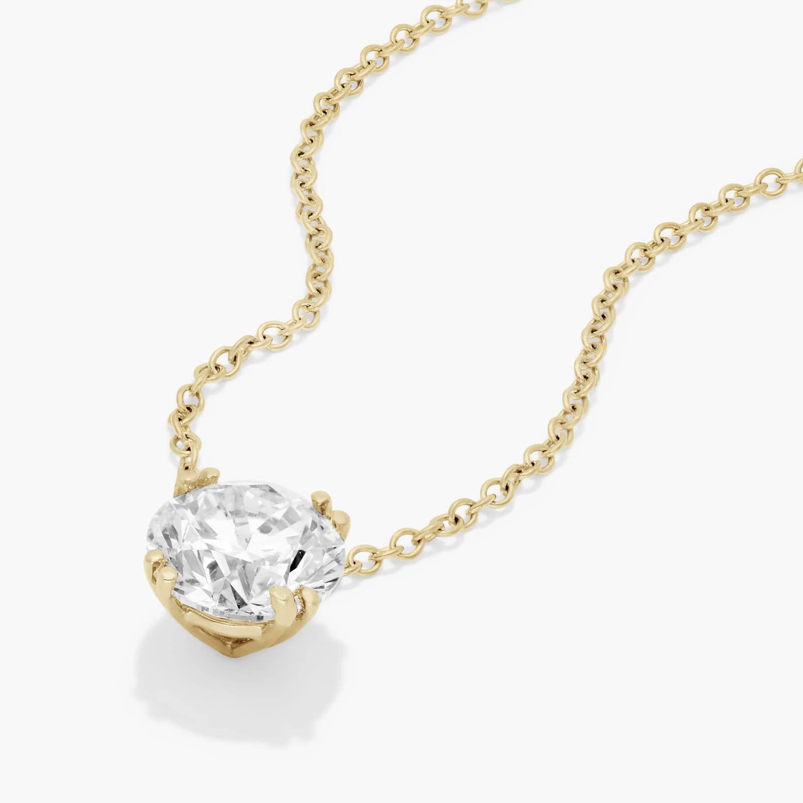 14K Yellow Gold Double Prong Lab-Grown Diamond Pendant (1.00 CTW - F-G / VS2-SI1)