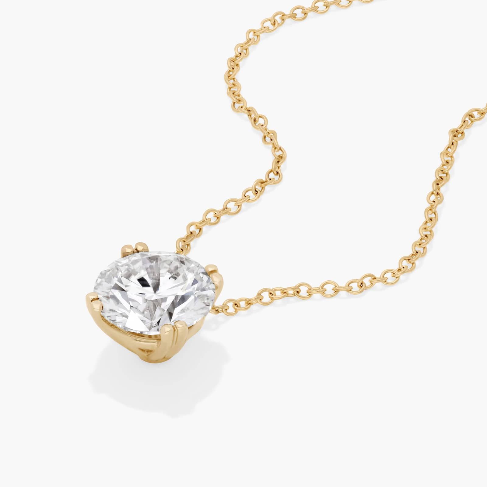 14K Yellow Gold Double Prong Lab Created Diamond Pendant (2 CTW - F-G / VS2-SI1)