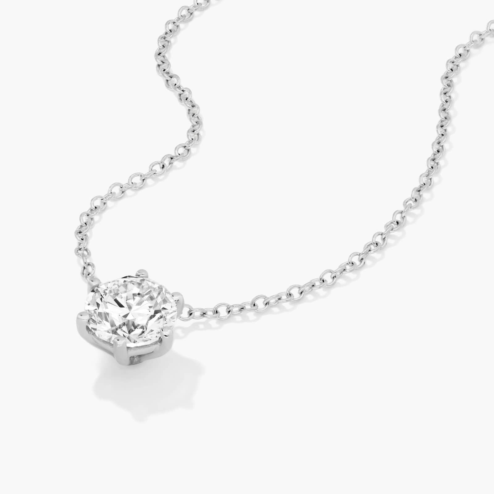 14K White Gold Wire Basket Lab-Grown Diamond Pendant (0.75 CTW - F-G / VS2-SI1)