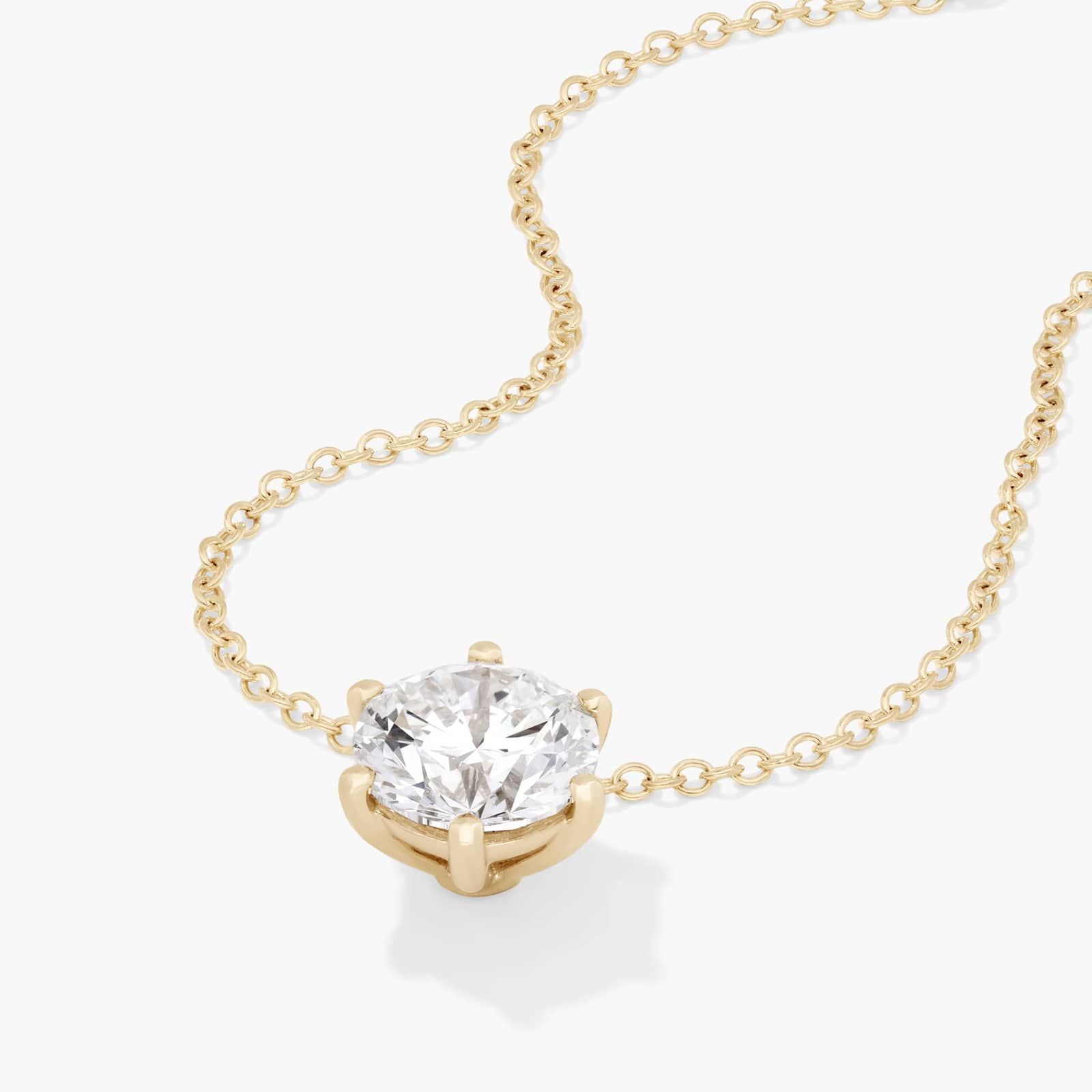 14K Yellow Gold Wire Basket Lab Created Diamond Pendant  (1.5 CTW - F-G / VS2-SI1)