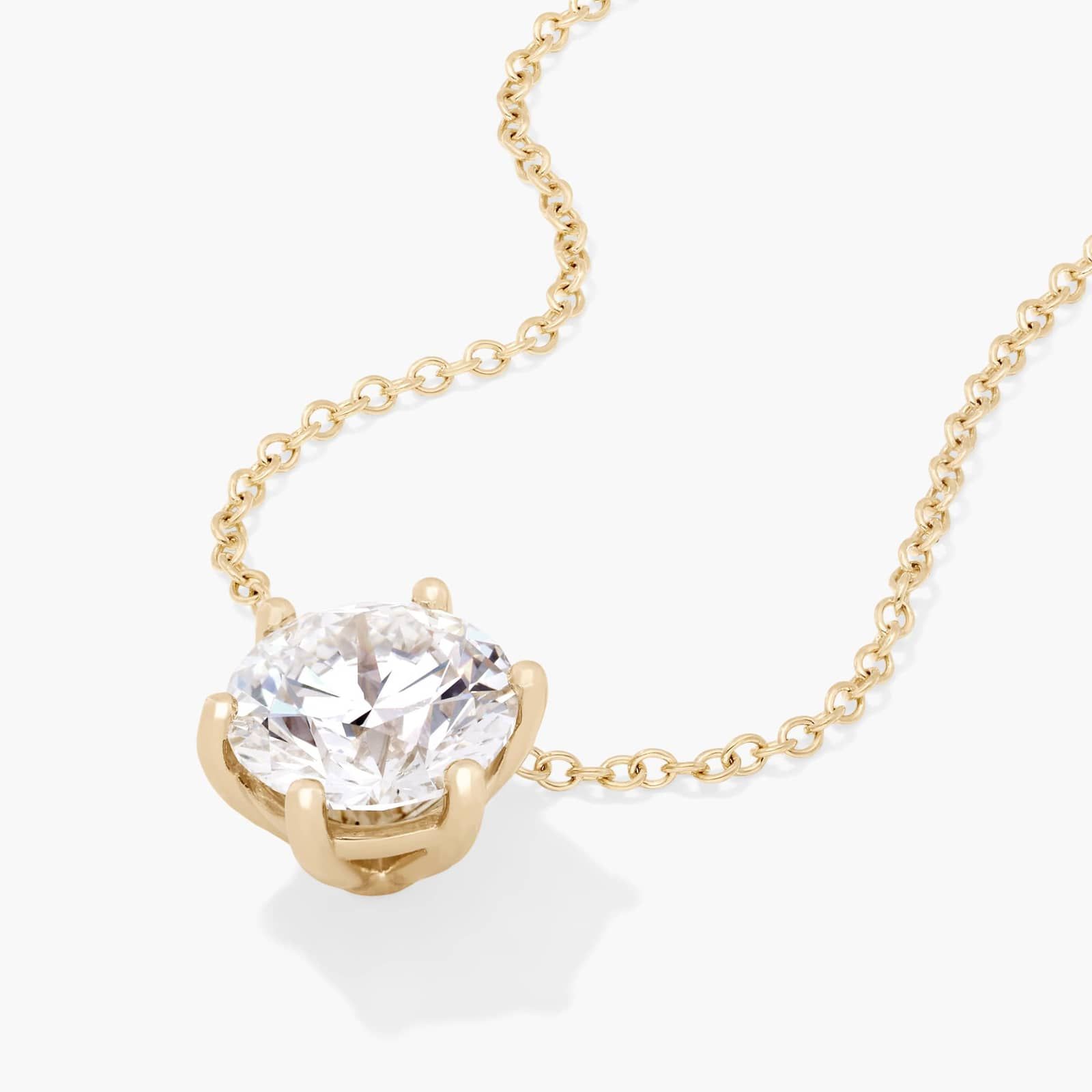 14K Yellow Gold Wire Basket Lab Created Diamond Pendant  (2 CTW - F-G / VS2-SI1)