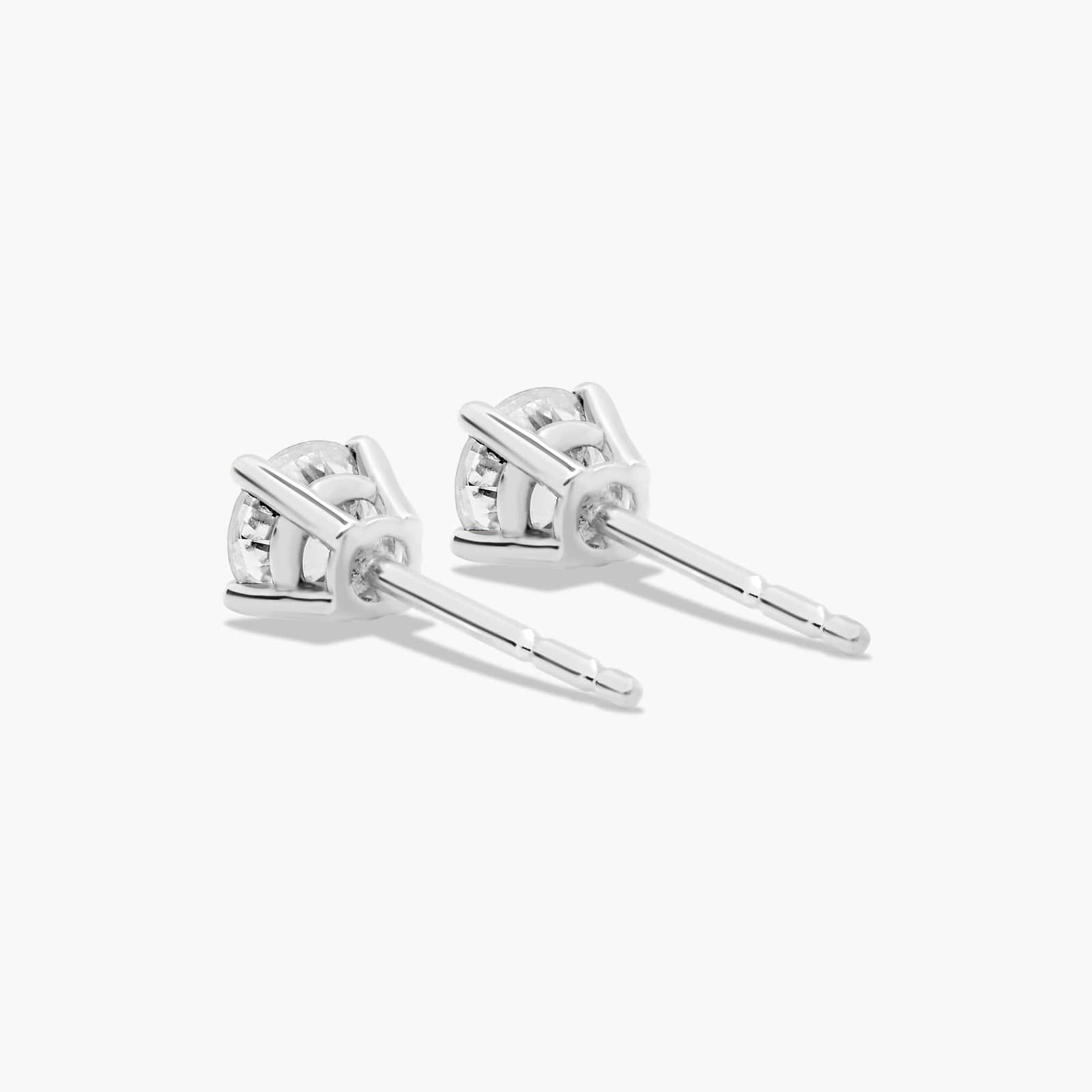 Four Prong 0.5 CTW Round Lab-Grown Diamond Stud Earrings In 14K White Gold