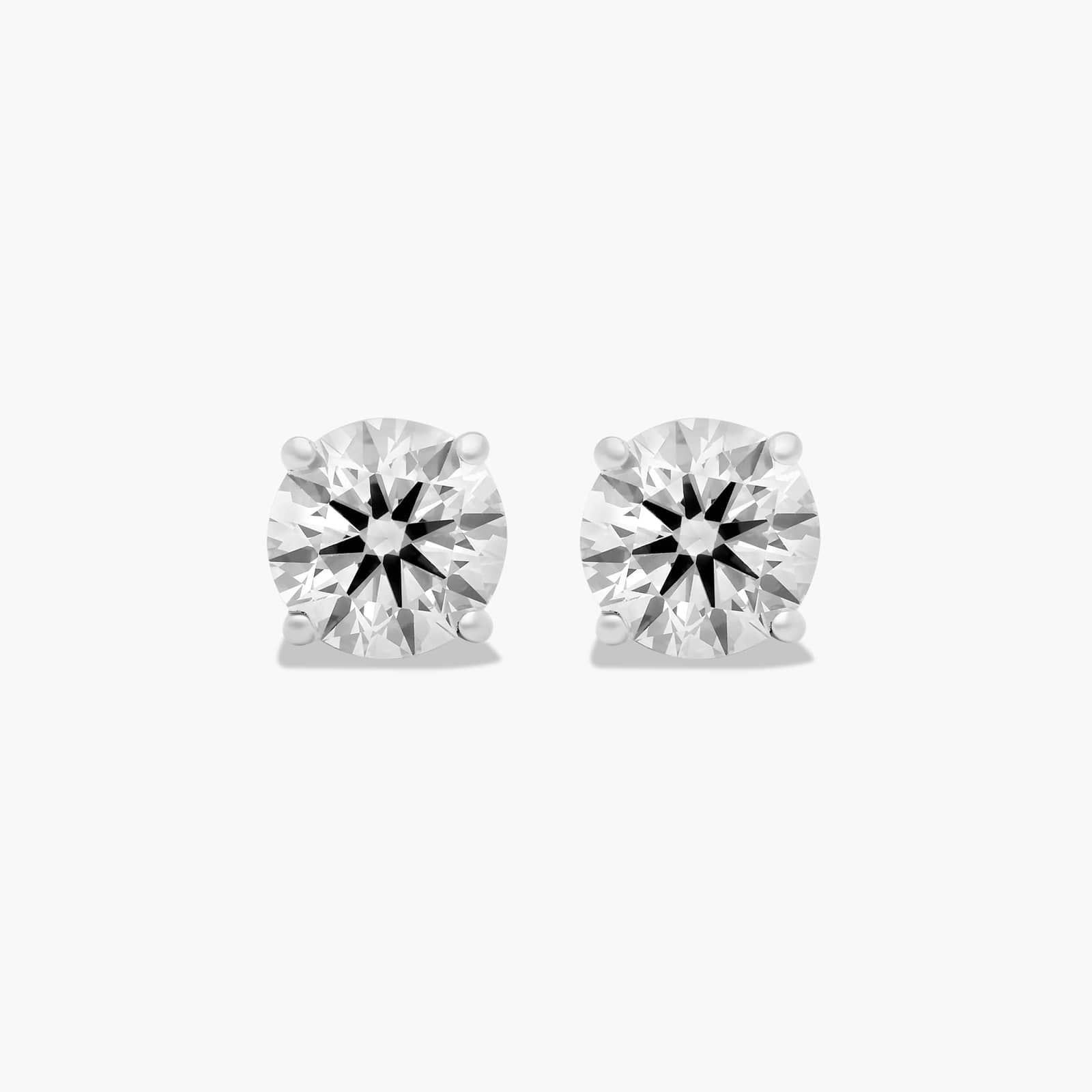 Four Prong 1.5 CTW Round Lab-Grown Diamond Stud Earrings In