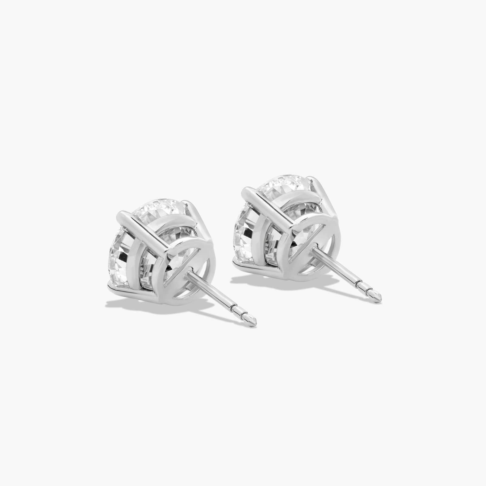 Four Prong 6 CTW Round Lab-Grown Diamond Stud Earrings In 14K White Gold