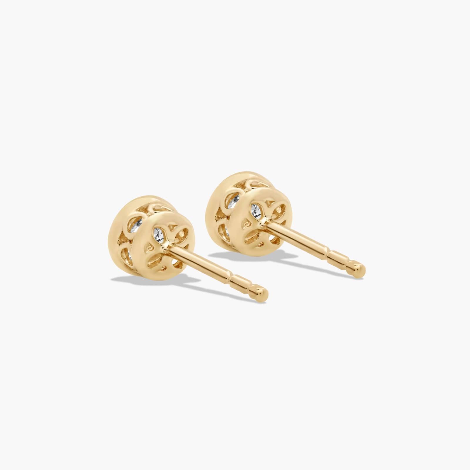 Bezel 0.25 CTW Diamond Stud Earrings In 14K Yellow Gold