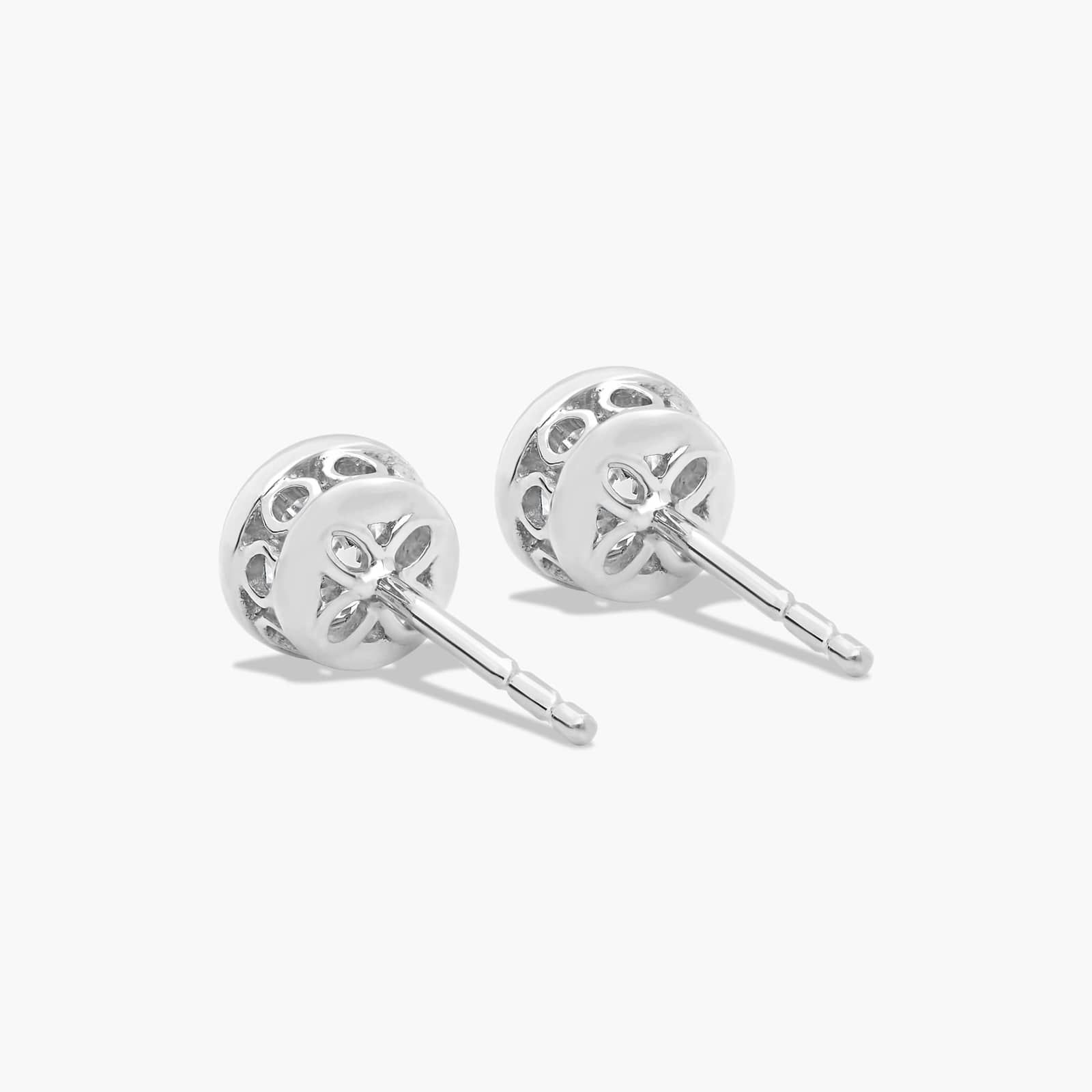 Bezel 0.5 CTW Diamond Stud Earrings In 14K White Gold