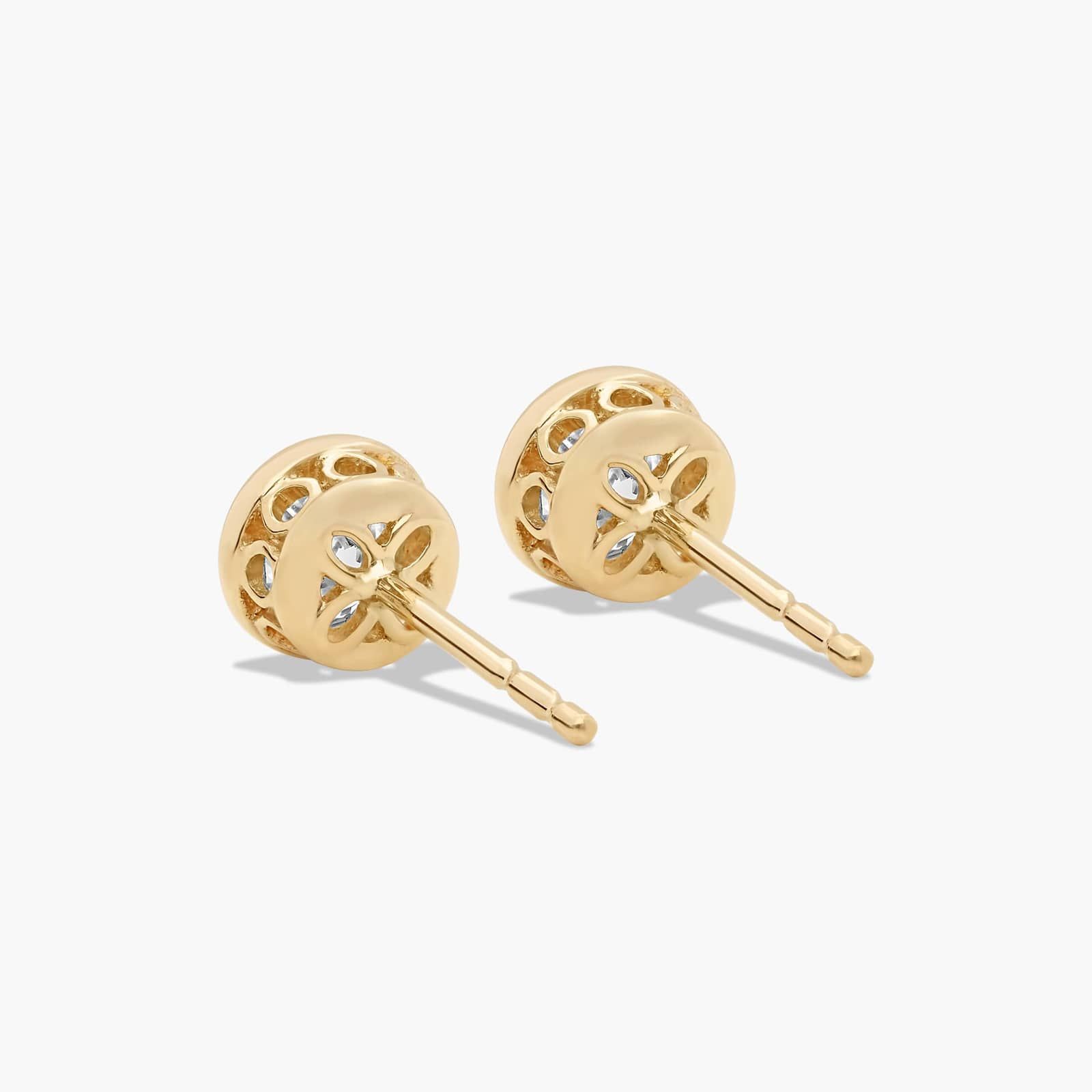 Bezel 0.5 CTW Diamond Stud Earrings In 14K Yellow Gold