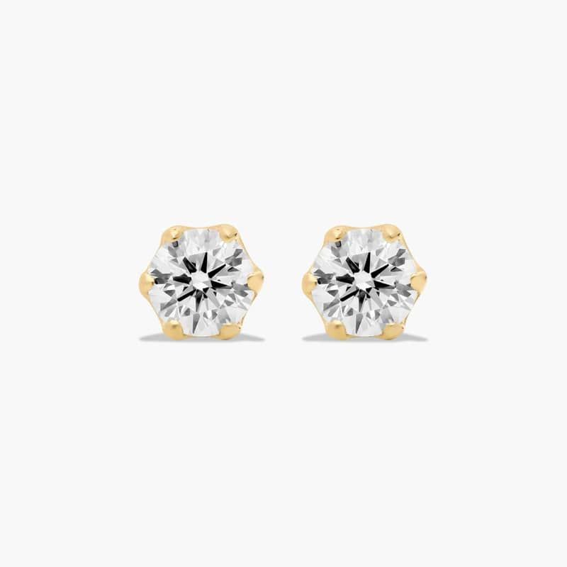 Scallop Basket 0.25 CTW Lab-Grown Diamond Stud Earrings In 14K Yellow Gold