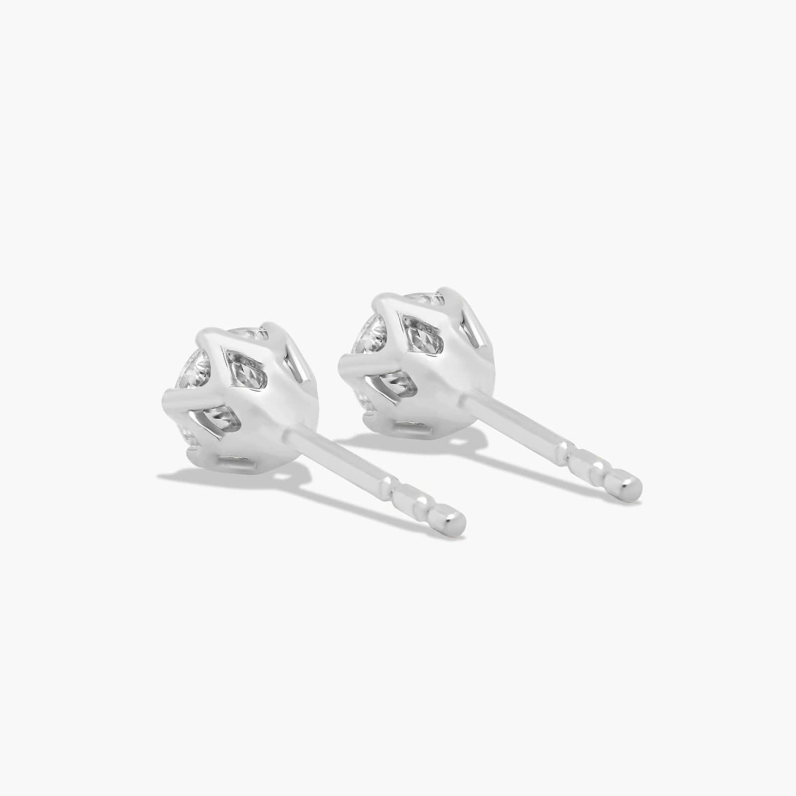 Scallop Basket 0.5 CTW Lab-Grown Diamond Stud Earrings In 14K White Gold