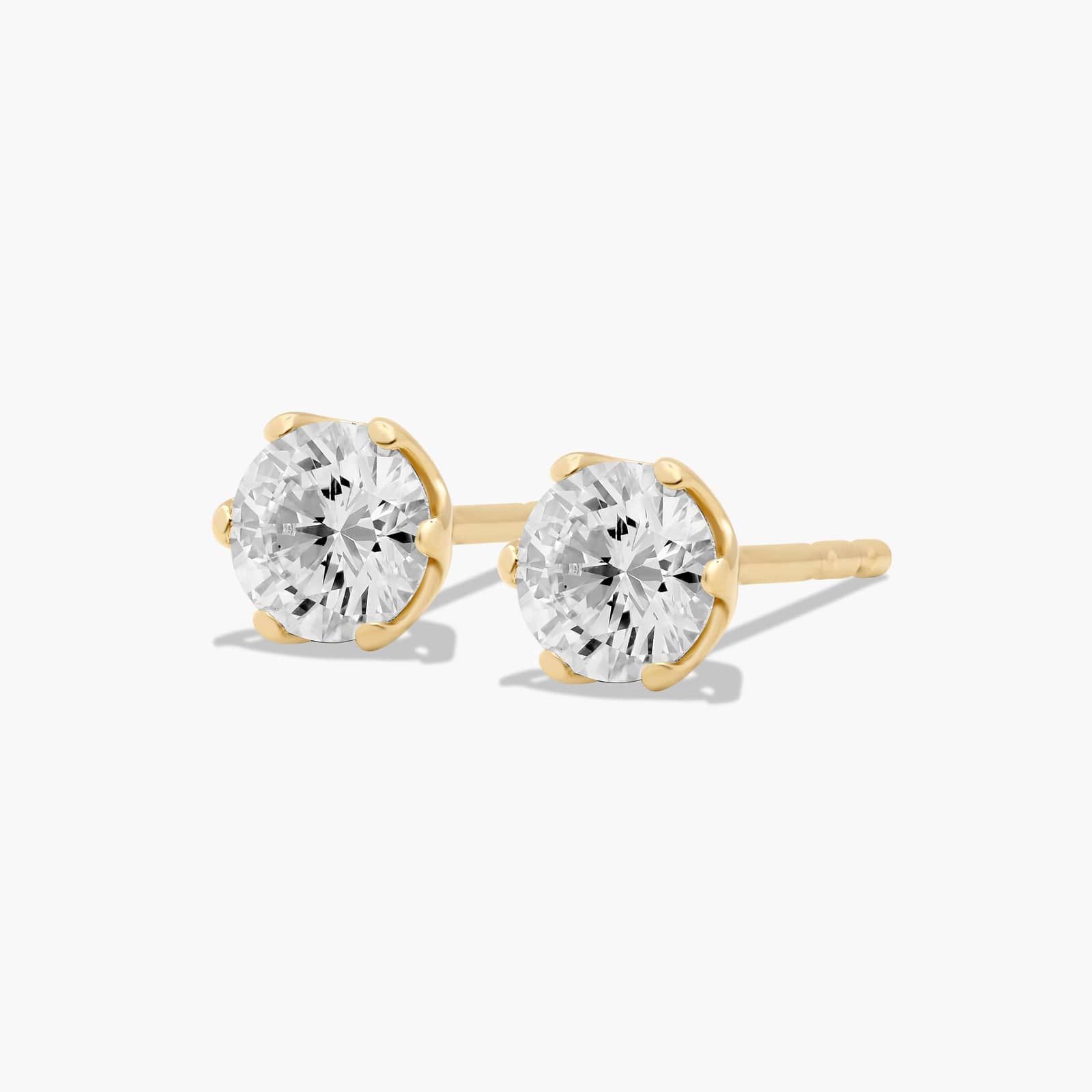 Scallop Basket 0.5 CTW Lab-Grown Diamond Stud Earrings In 14K Yellow Gold