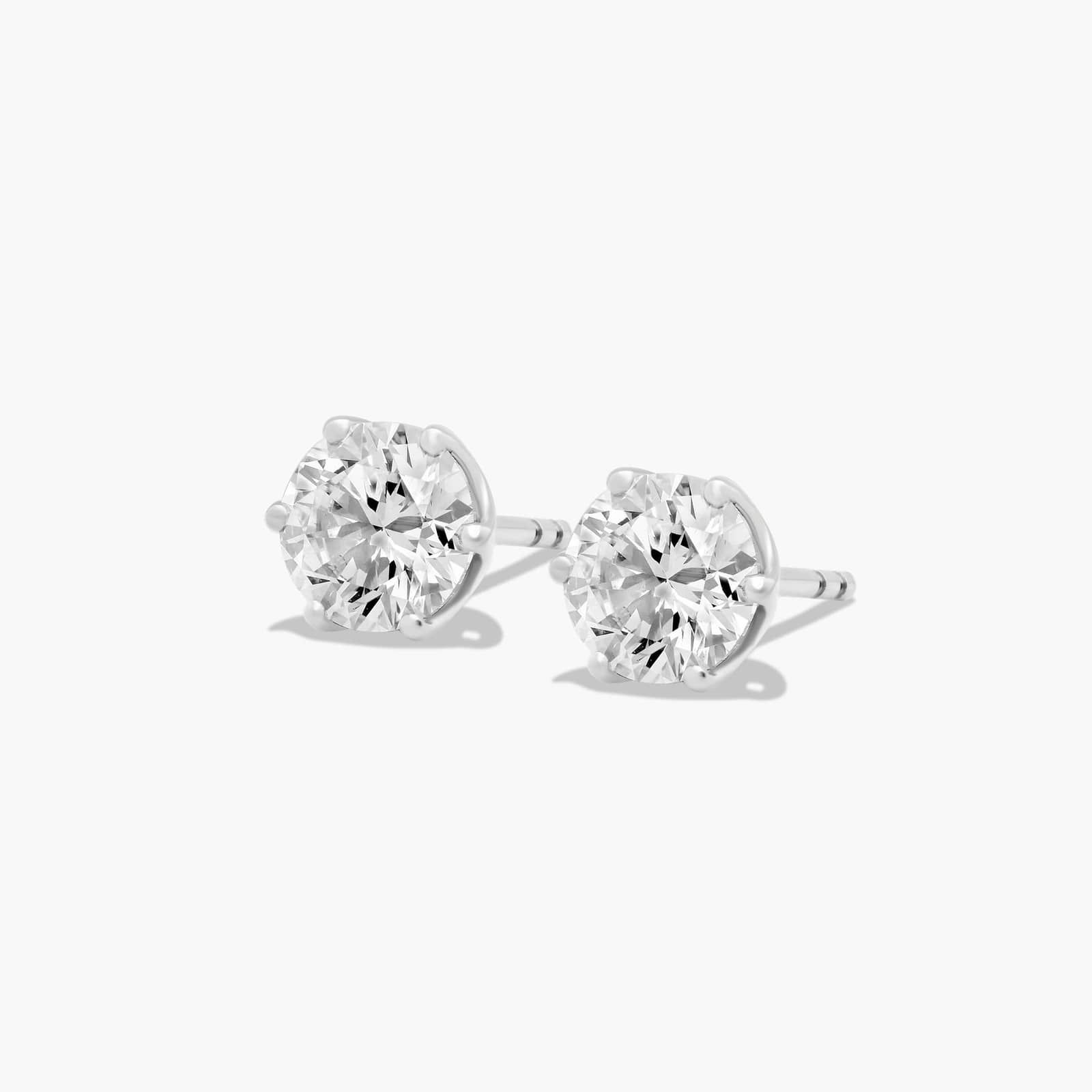 Scallop Basket 1.5 CTW Lab-Grown Diamond Stud Earrings In 14K White Gold