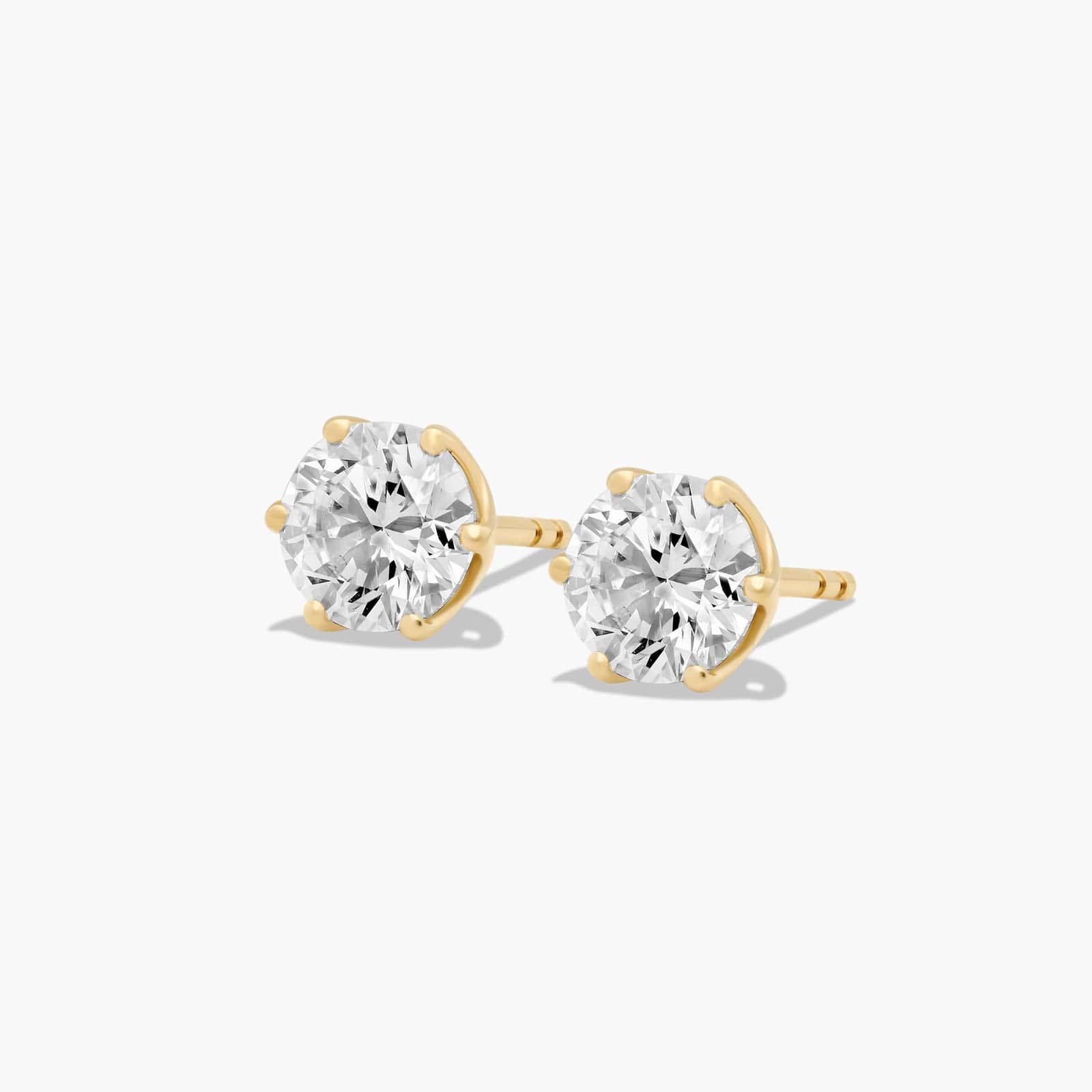 Scallop Basket 1.5 CTW Lab-Grown Diamond Stud Earrings In 14K Yellow Gold