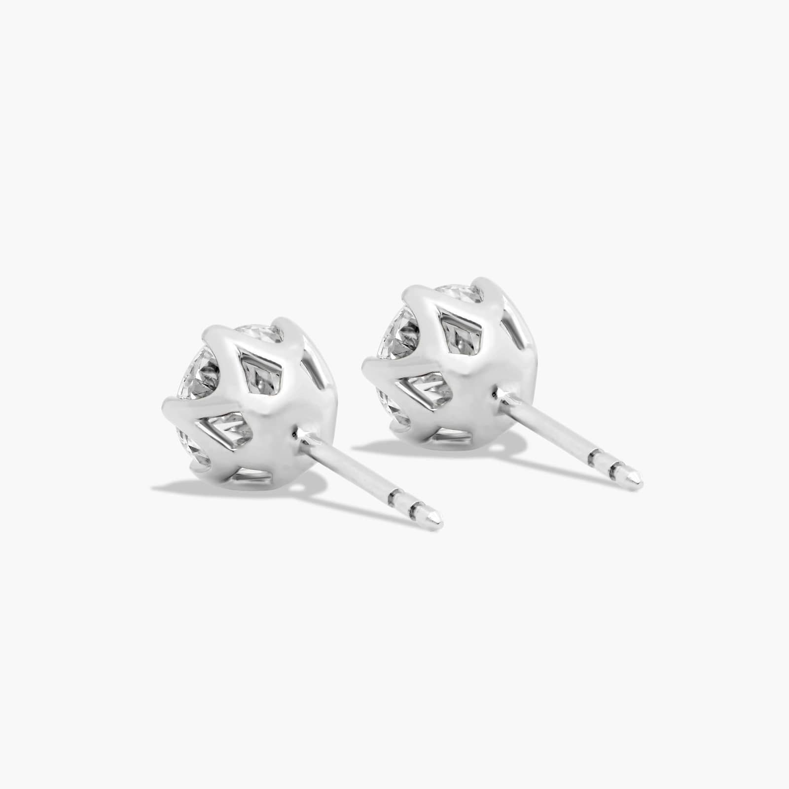 Scallop Basket 2 CTW Lab-Grown Diamond Stud Earrings In 14K White Gold