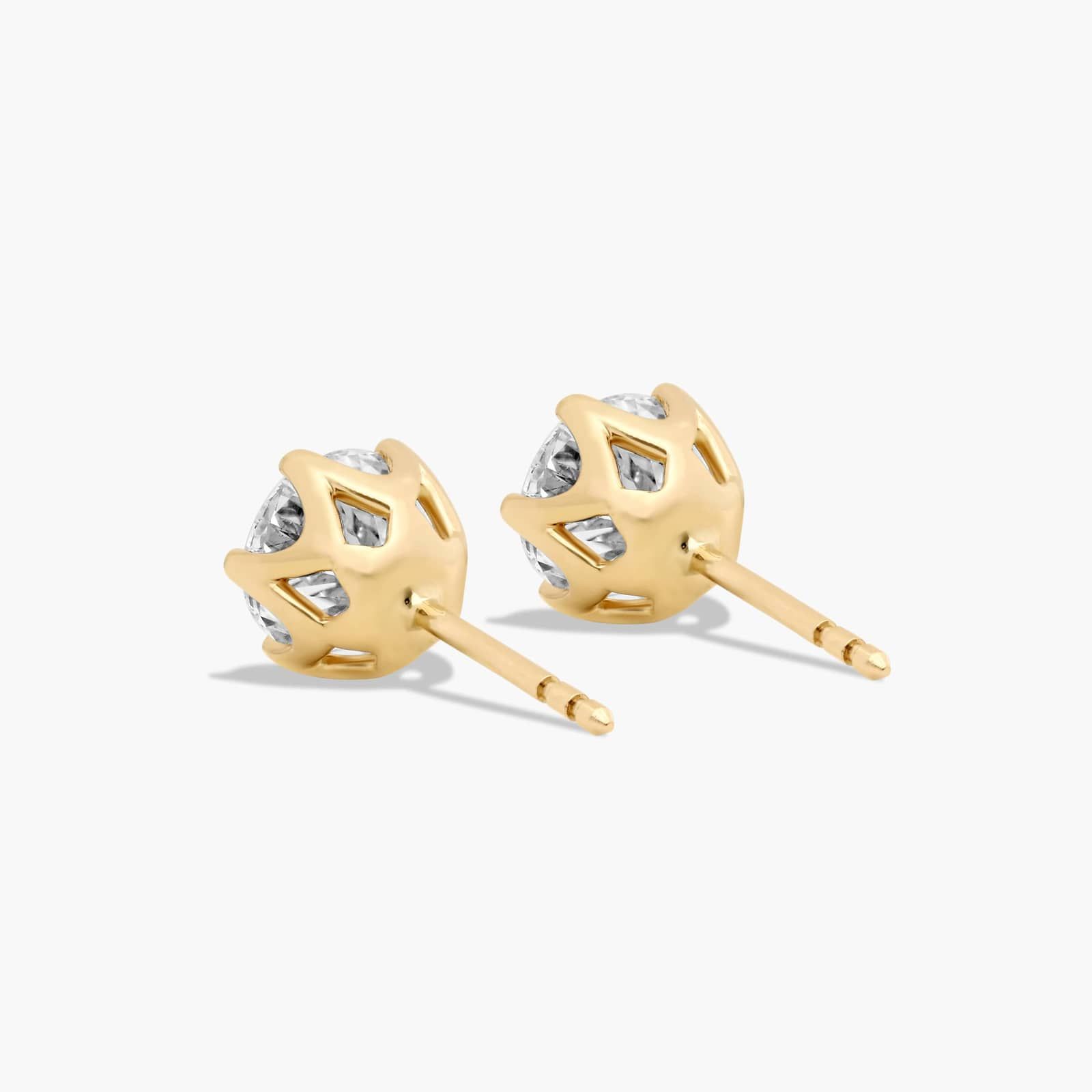 Scallop Basket 2 CTW Lab-Grown Diamond Stud Earrings In 14K Yellow Gold
