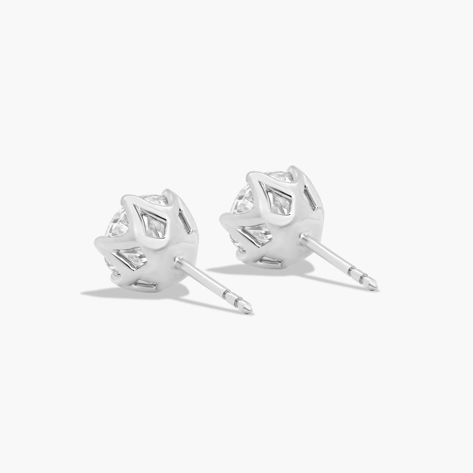 Scallop Basket 3 CTW Lab-Grown Diamond Stud Earrings In 14K White Gold