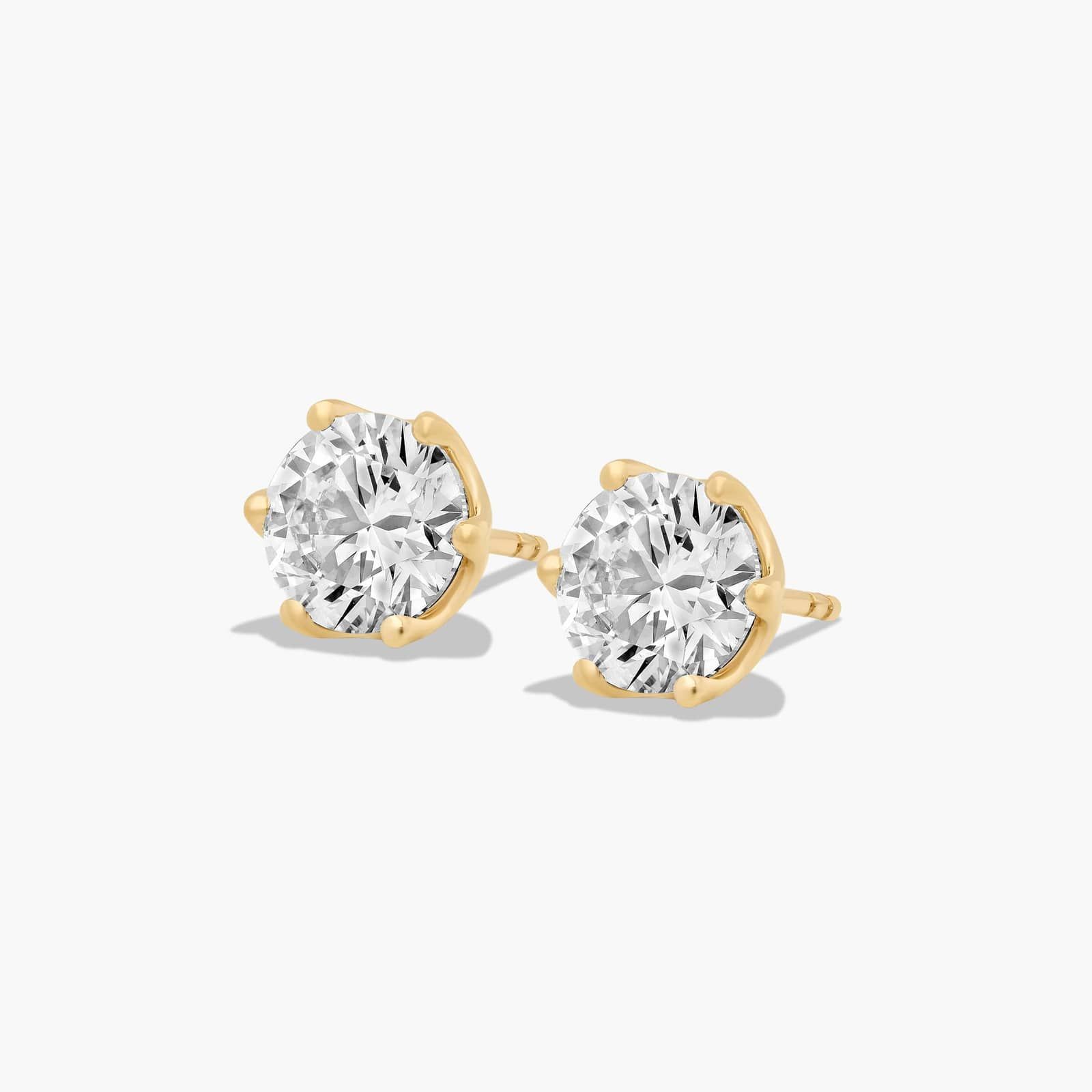 Scallop Basket 3 CTW Lab-Grown Diamond Stud Earrings In 14K Yellow Gold
